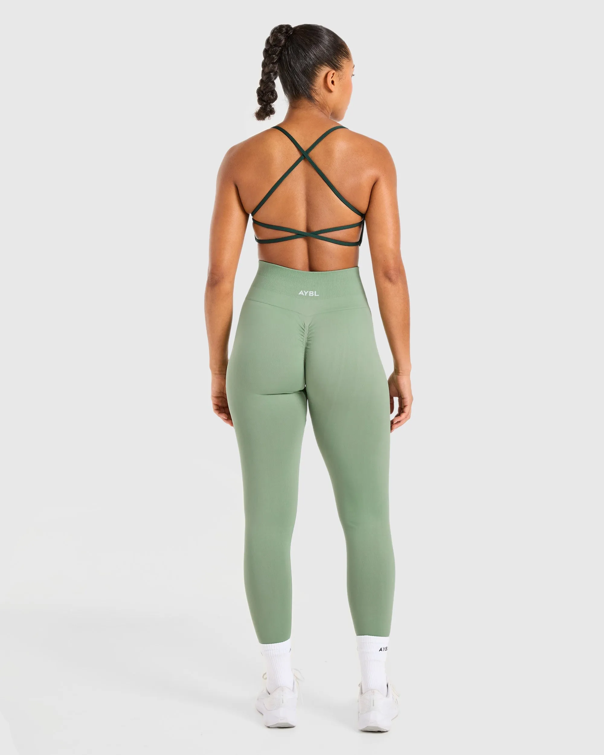 Essential Crossback Sports Bra - Deep Green sold by AYBL product image thumbnail 4