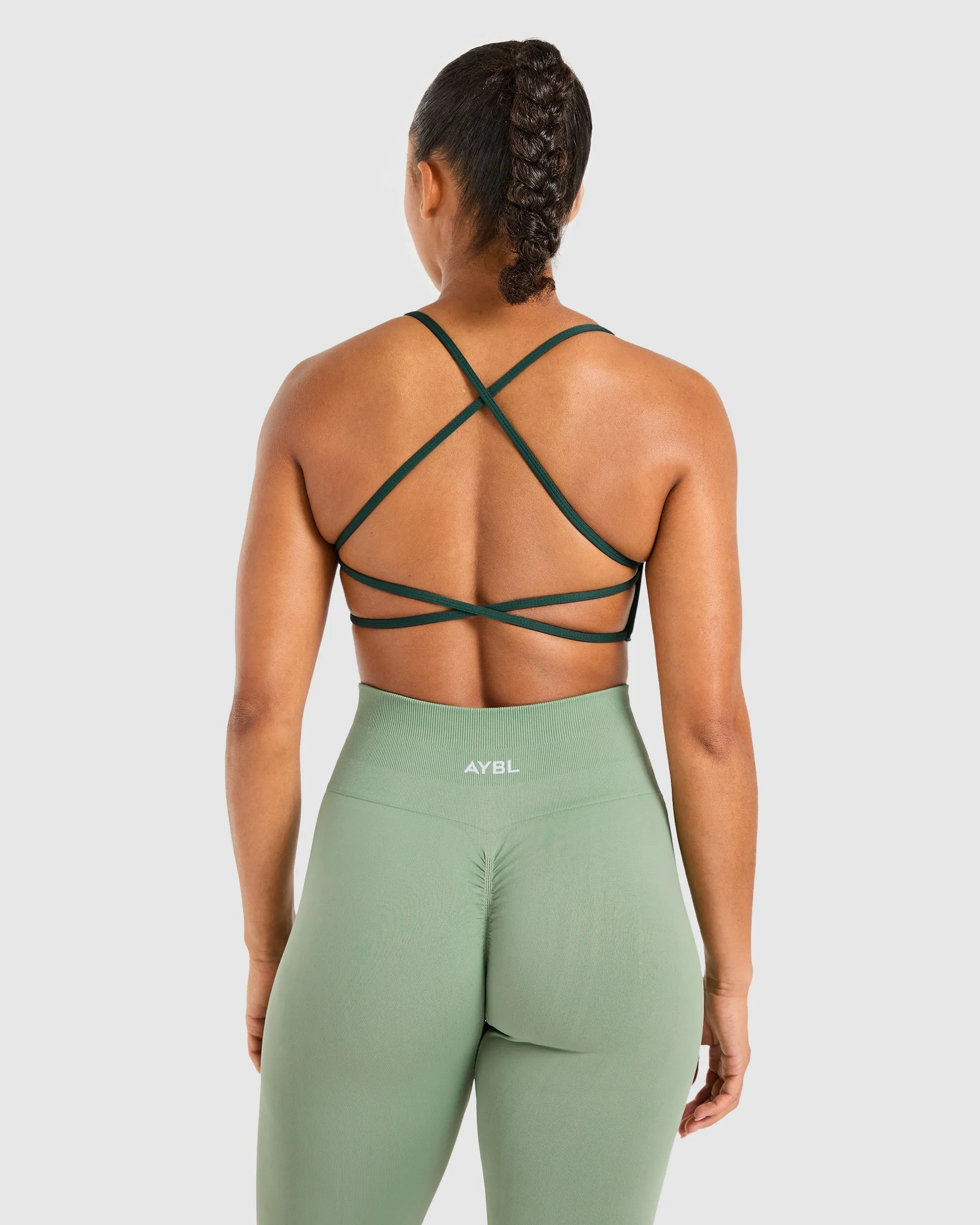 Essential Crossback Sports Bra - Deep Green sold by AYBL product image thumbnail 2