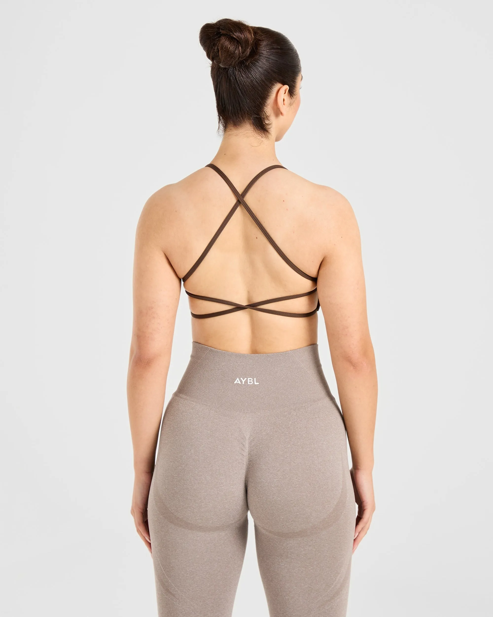 Essential Crossback Sports Bra - Deep Cocoa Brown sold by AYBL product image thumbnail 2
