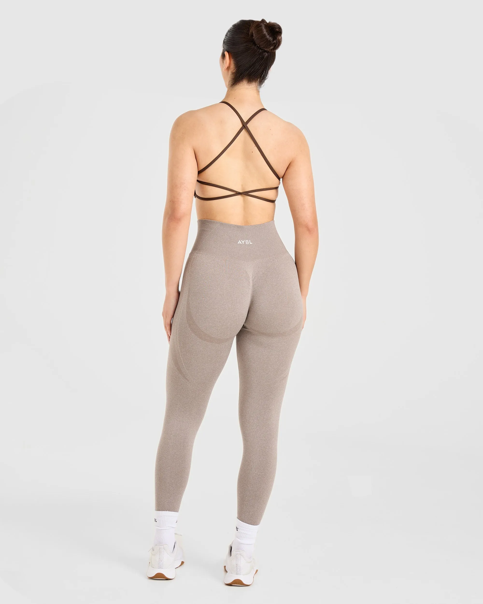 Essential Crossback Sports Bra - Deep Cocoa Brown sold by AYBL product image thumbnail 4