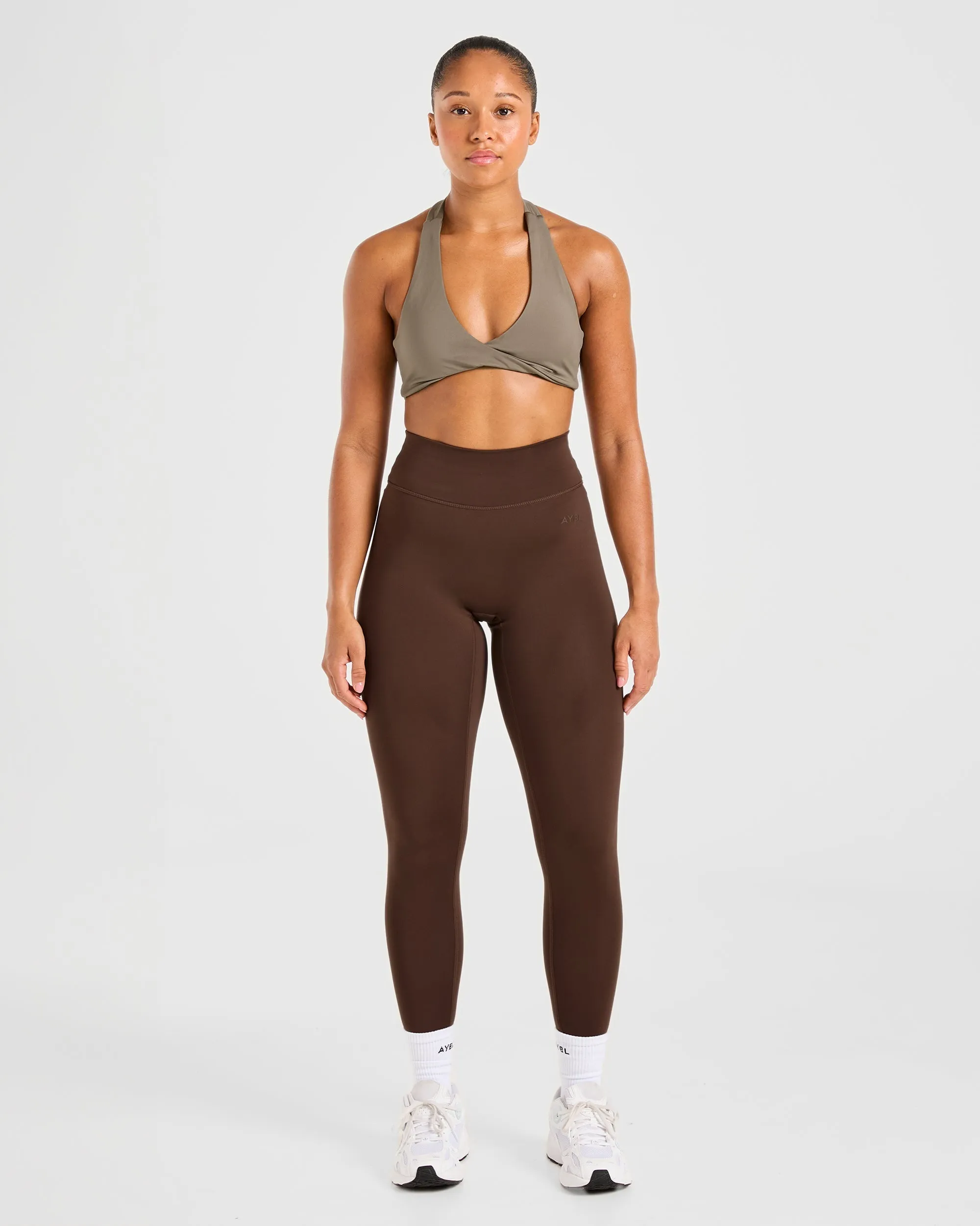 Essential Halterneck Sports Bra - Mocha Brown sold by AYBL product image thumbnail 3