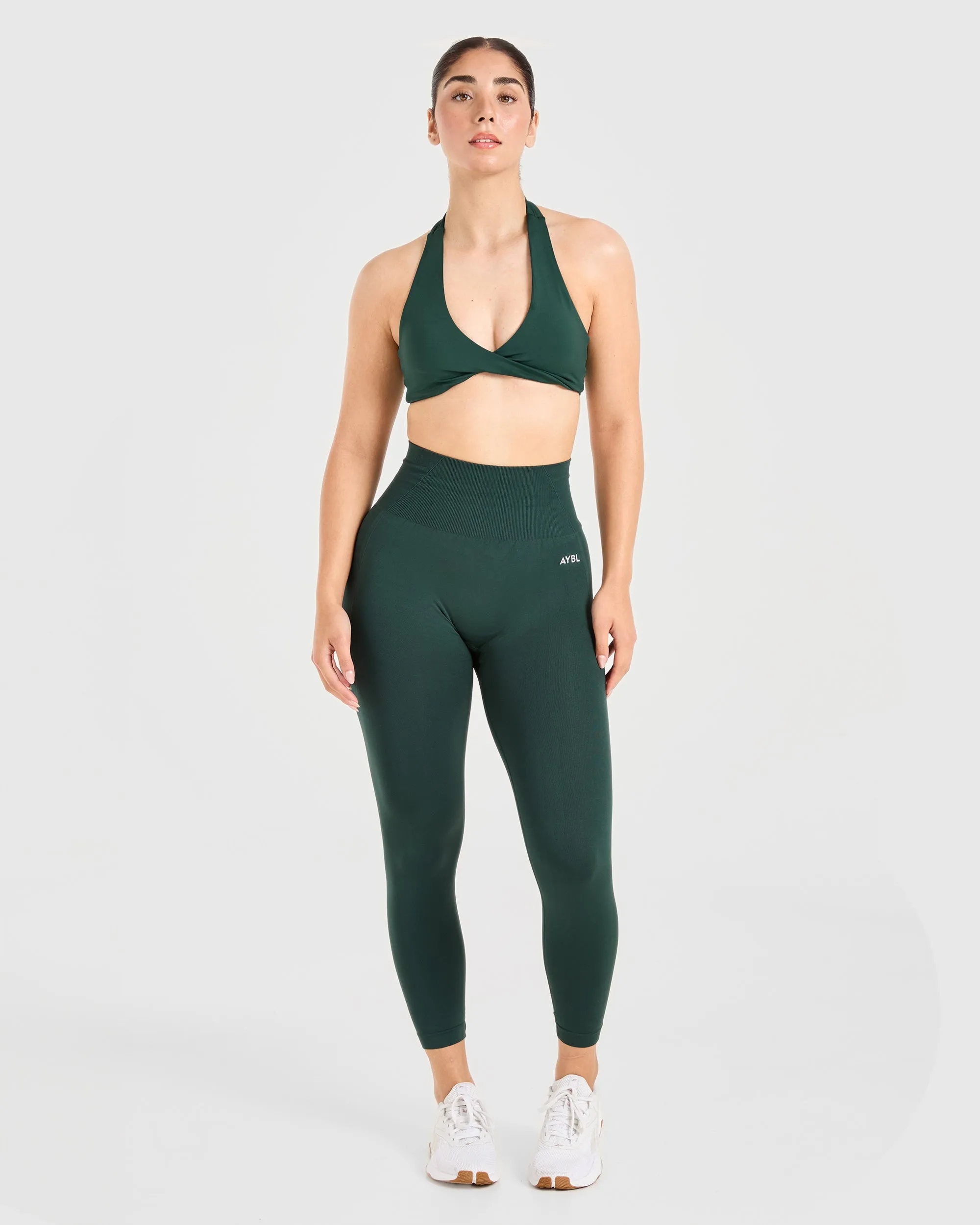 Essential Halterneck Sports Bra - Deep Green sold by AYBL product image thumbnail 3