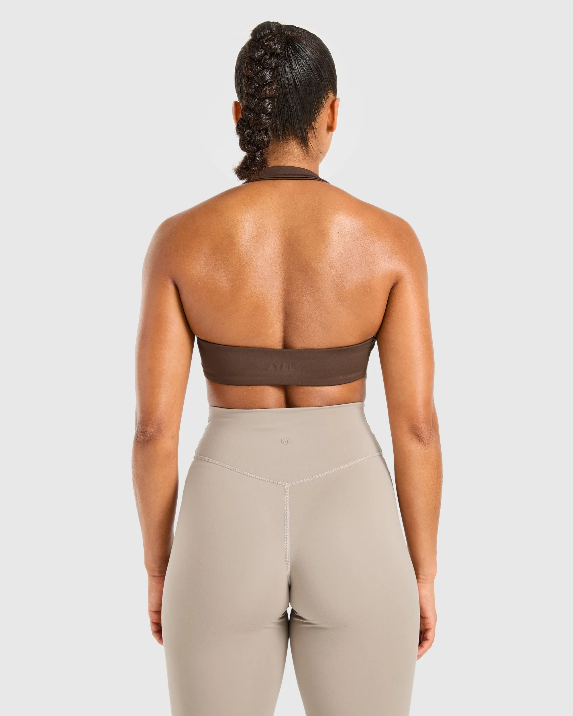 Essential Halterneck Sports Bra - Deep Cocoa Brown sold by AYBL product image thumbnail 2