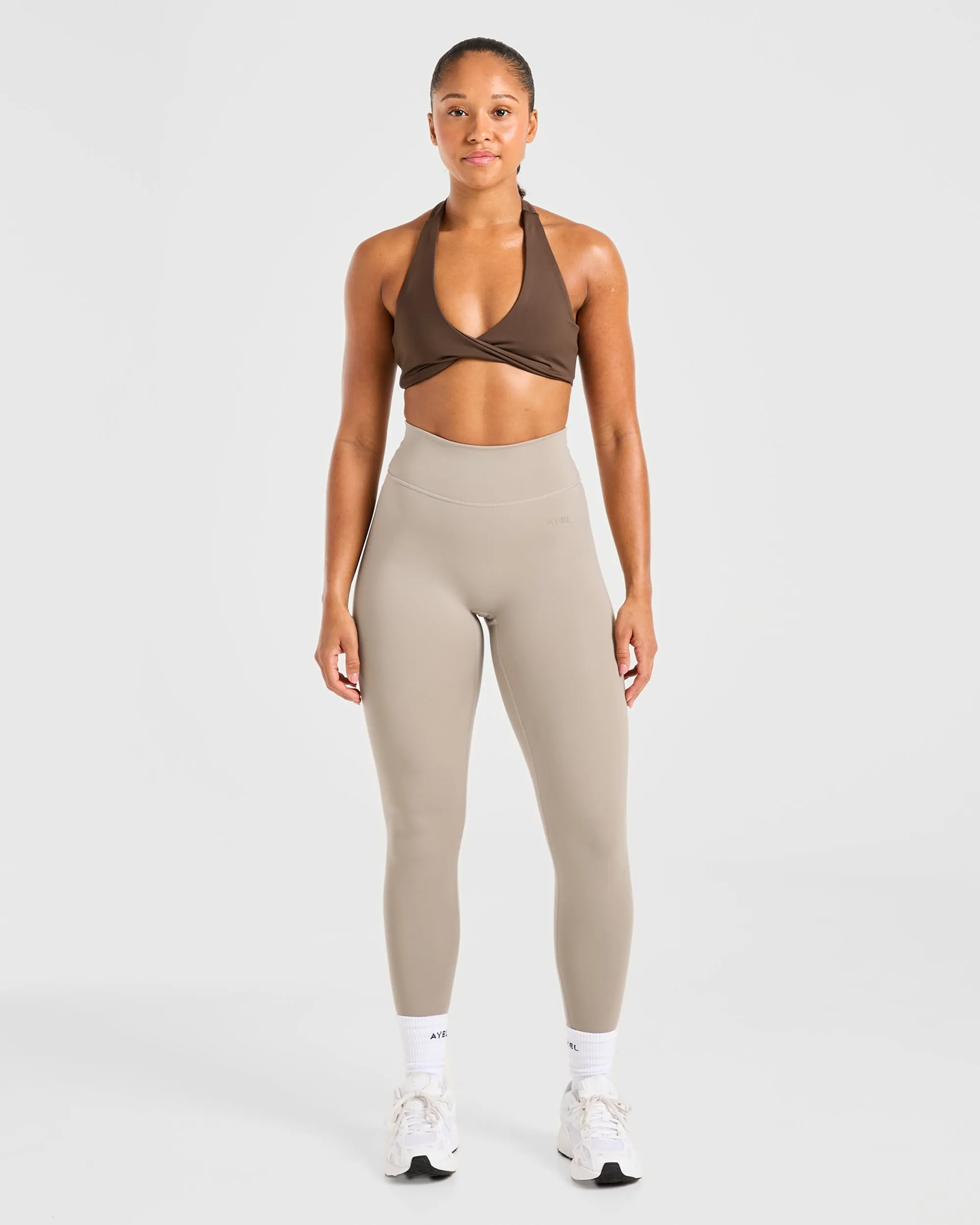 Essential Halterneck Sports Bra - Deep Cocoa Brown sold by AYBL product image thumbnail 3