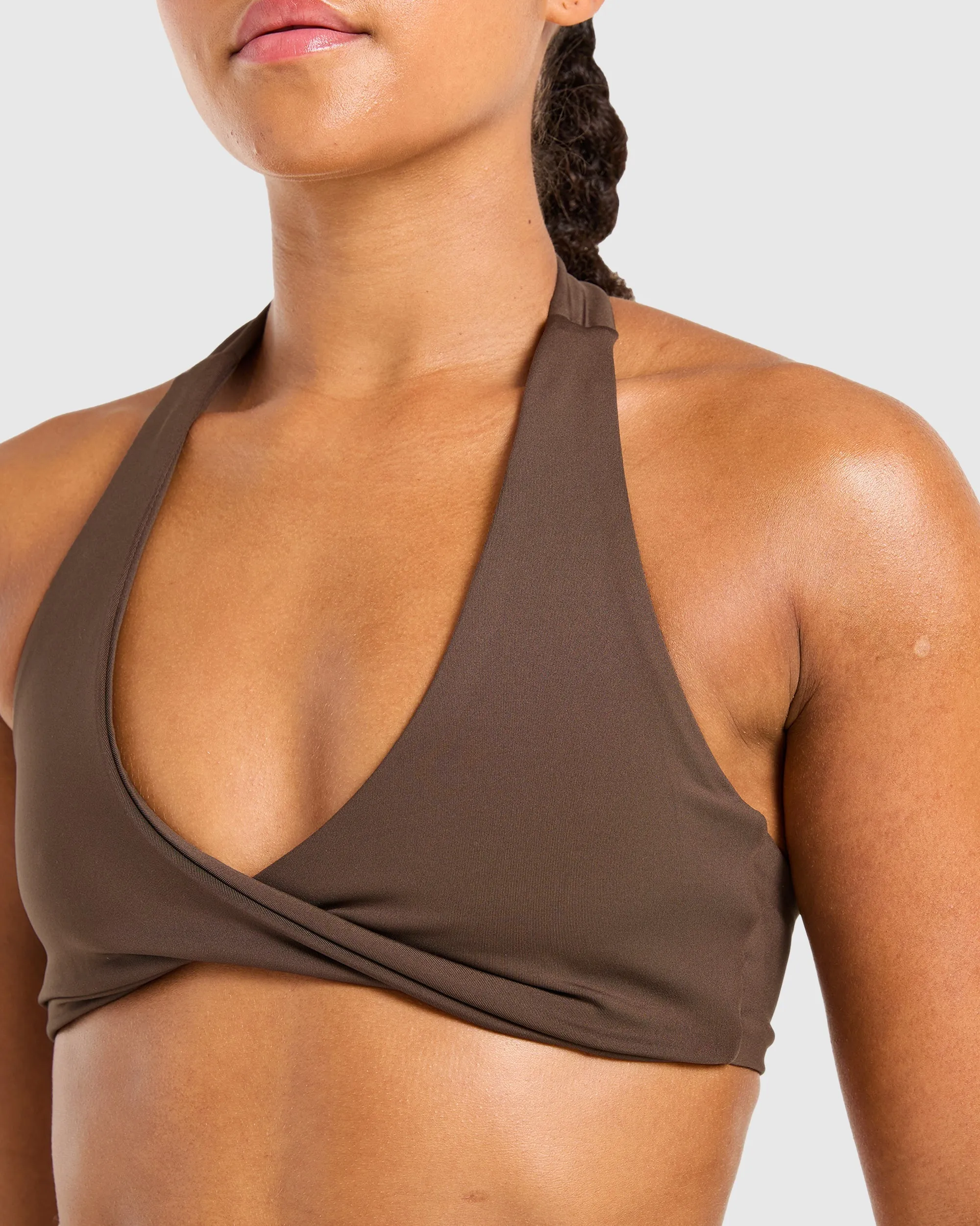 Essential Halterneck Sports Bra - Deep Cocoa Brown sold by AYBL product image thumbnail 5