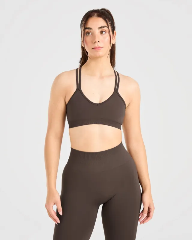 Power Seamless Sports Bra - Chestnut Brown sold by AYBL