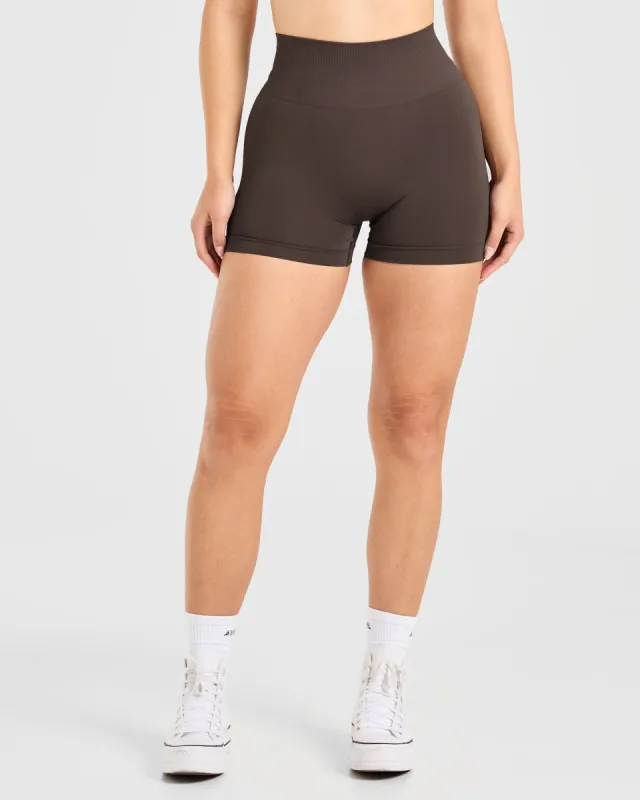 Power Seamless Shorts - Chestnut Brown sold by AYBL