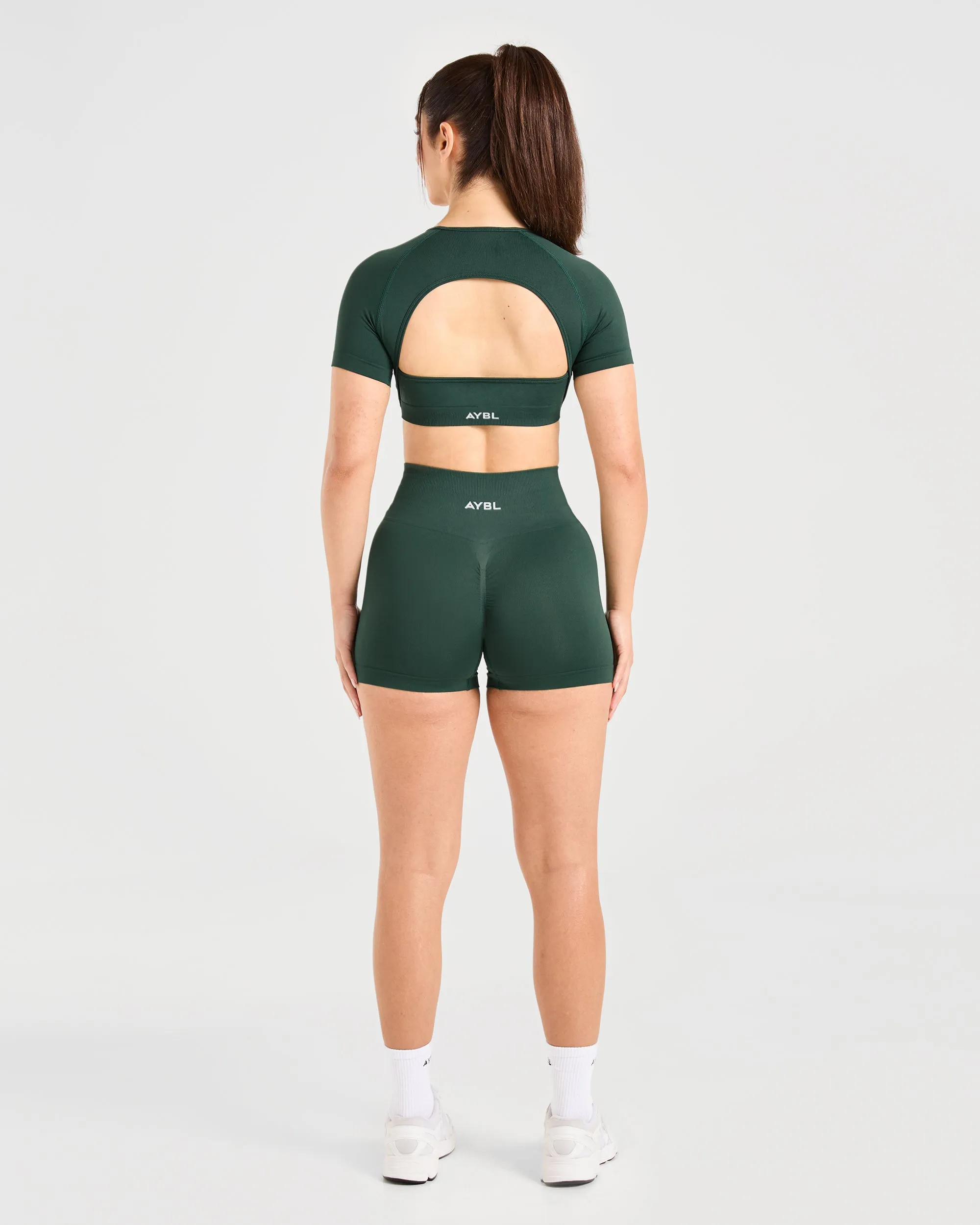 Power Seamless Crop Top - Evergreen sold by AYBL product image thumbnail 4