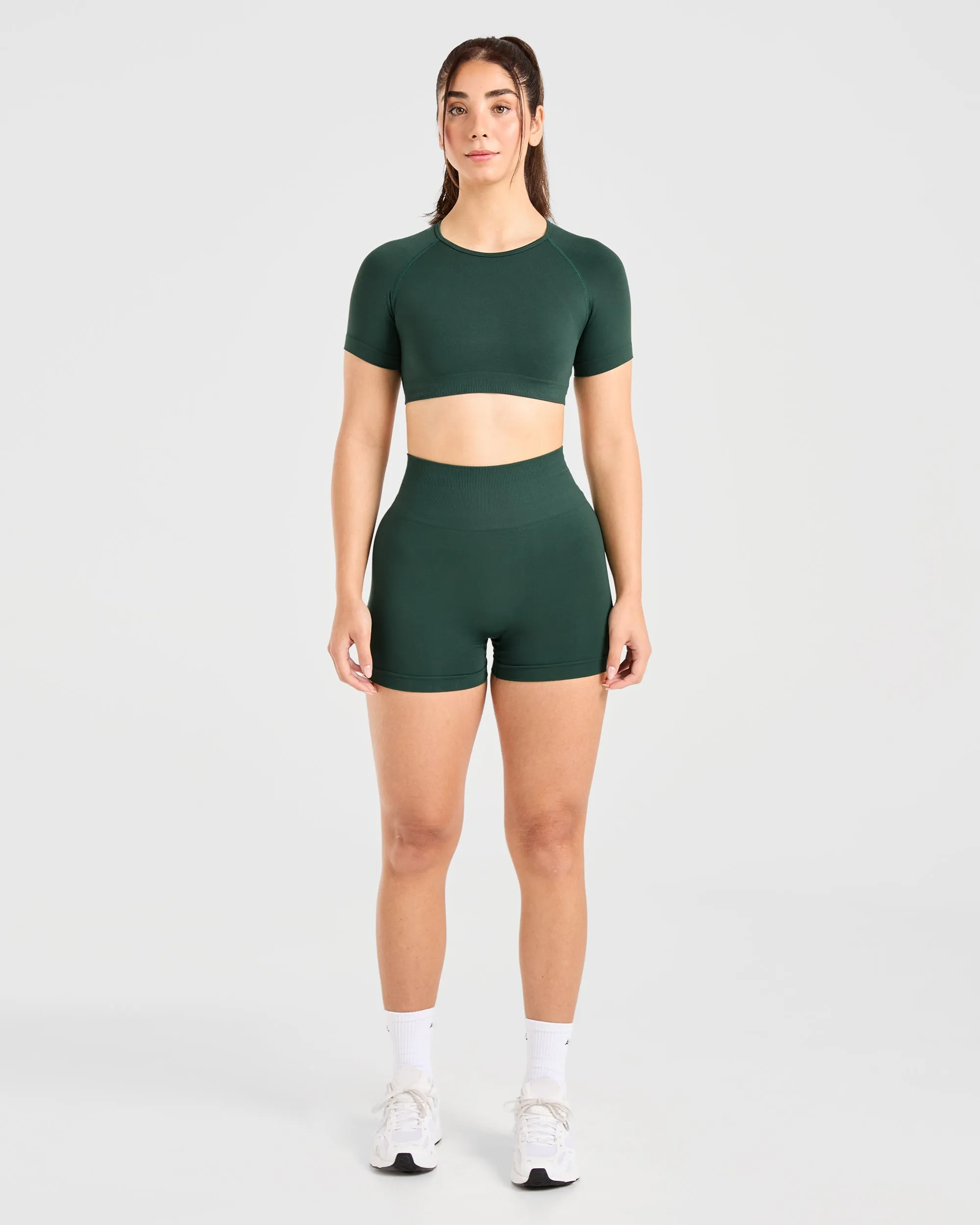 Power Seamless Crop Top - Evergreen sold by AYBL product image thumbnail 3
