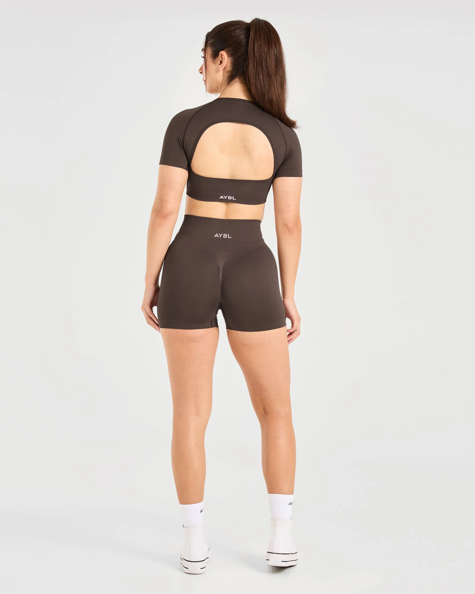 Power Seamless Crop Top - Chestnut Brown sold by AYBL product image thumbnail 4