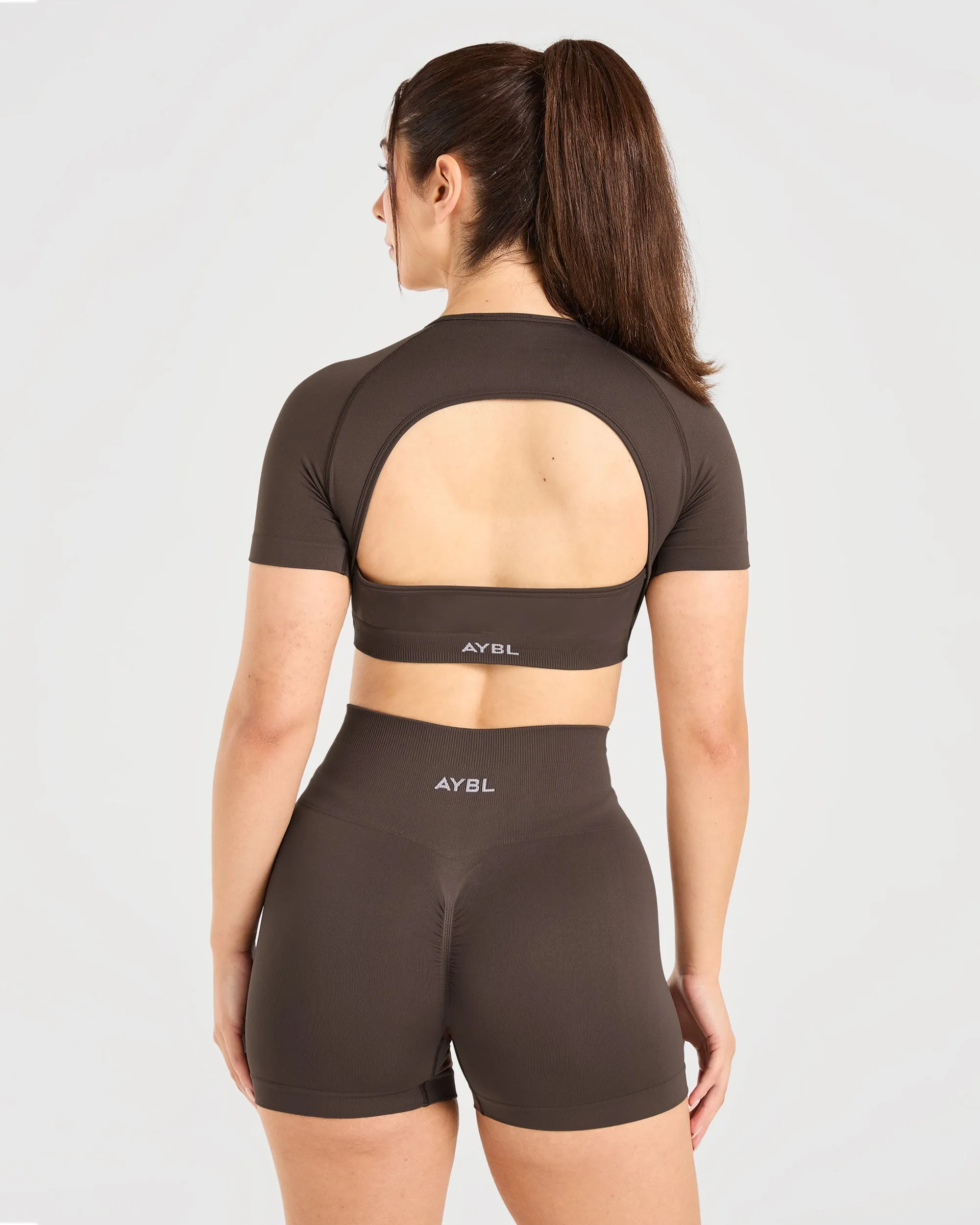 Power Seamless Crop Top - Chestnut Brown sold by AYBL product image thumbnail 2