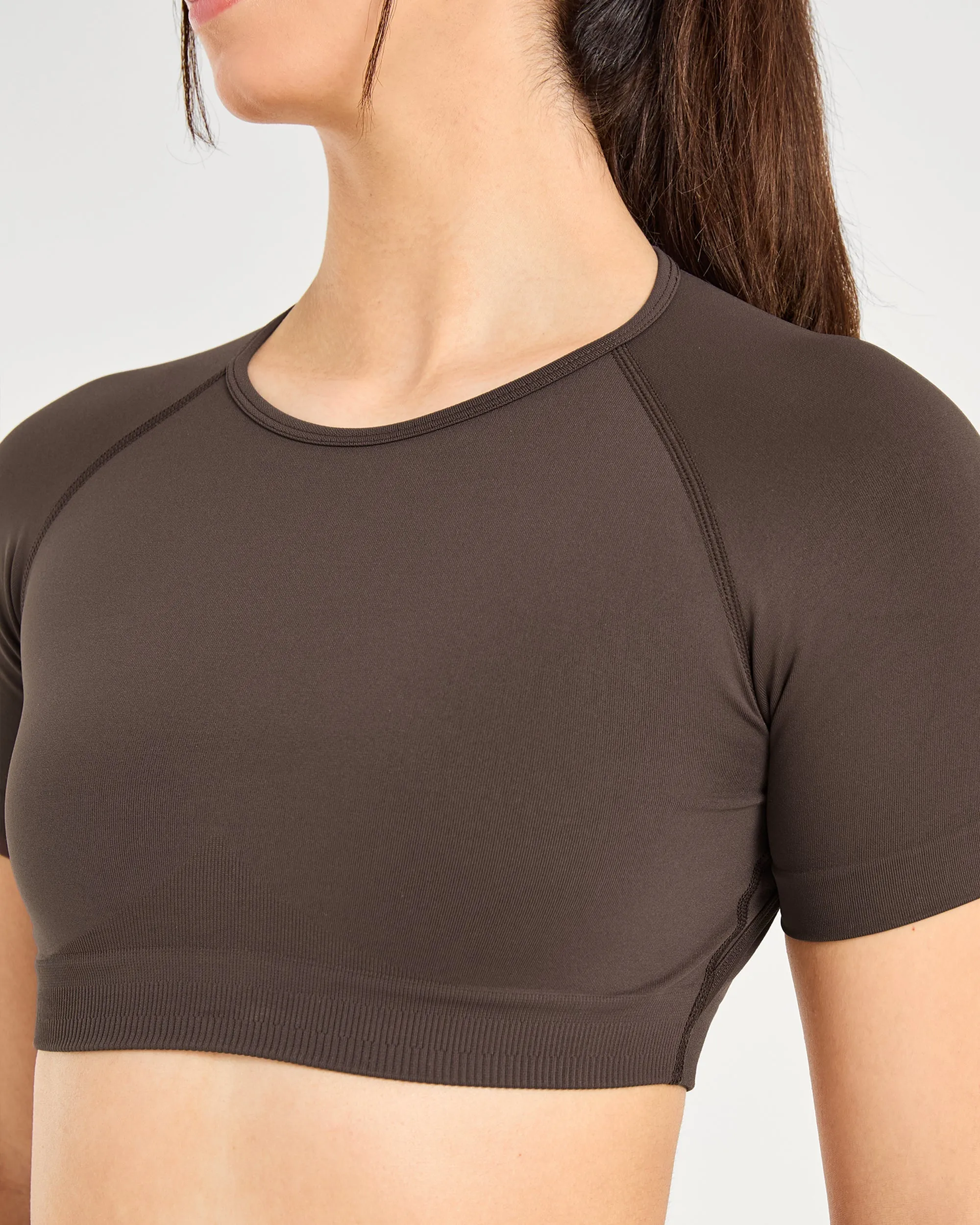 Power Seamless Crop Top - Chestnut Brown sold by AYBL product image thumbnail 5