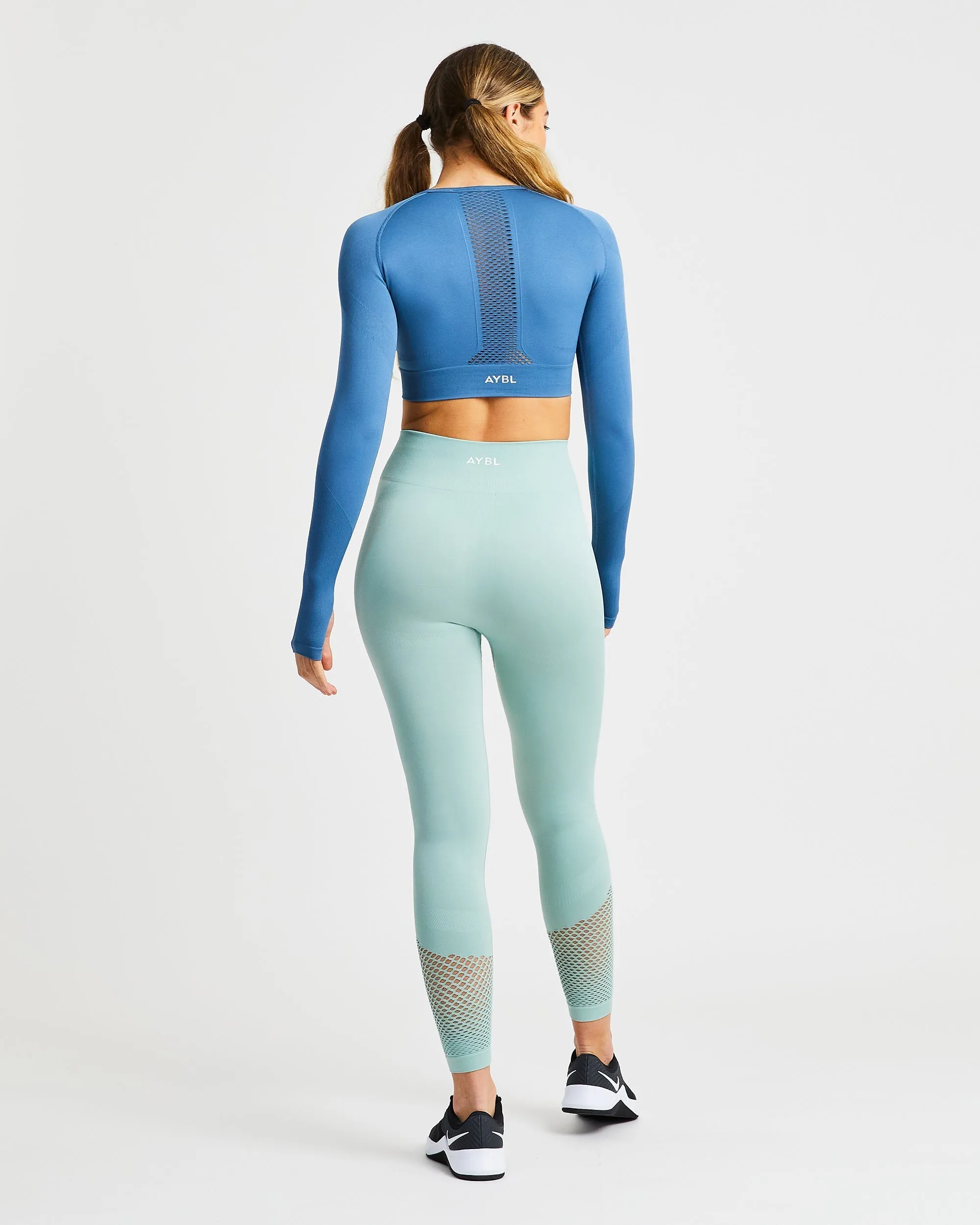 Reform Seamless Long Sleeve Crop Top - Petrol Blue sold by AYBL product image thumbnail 4