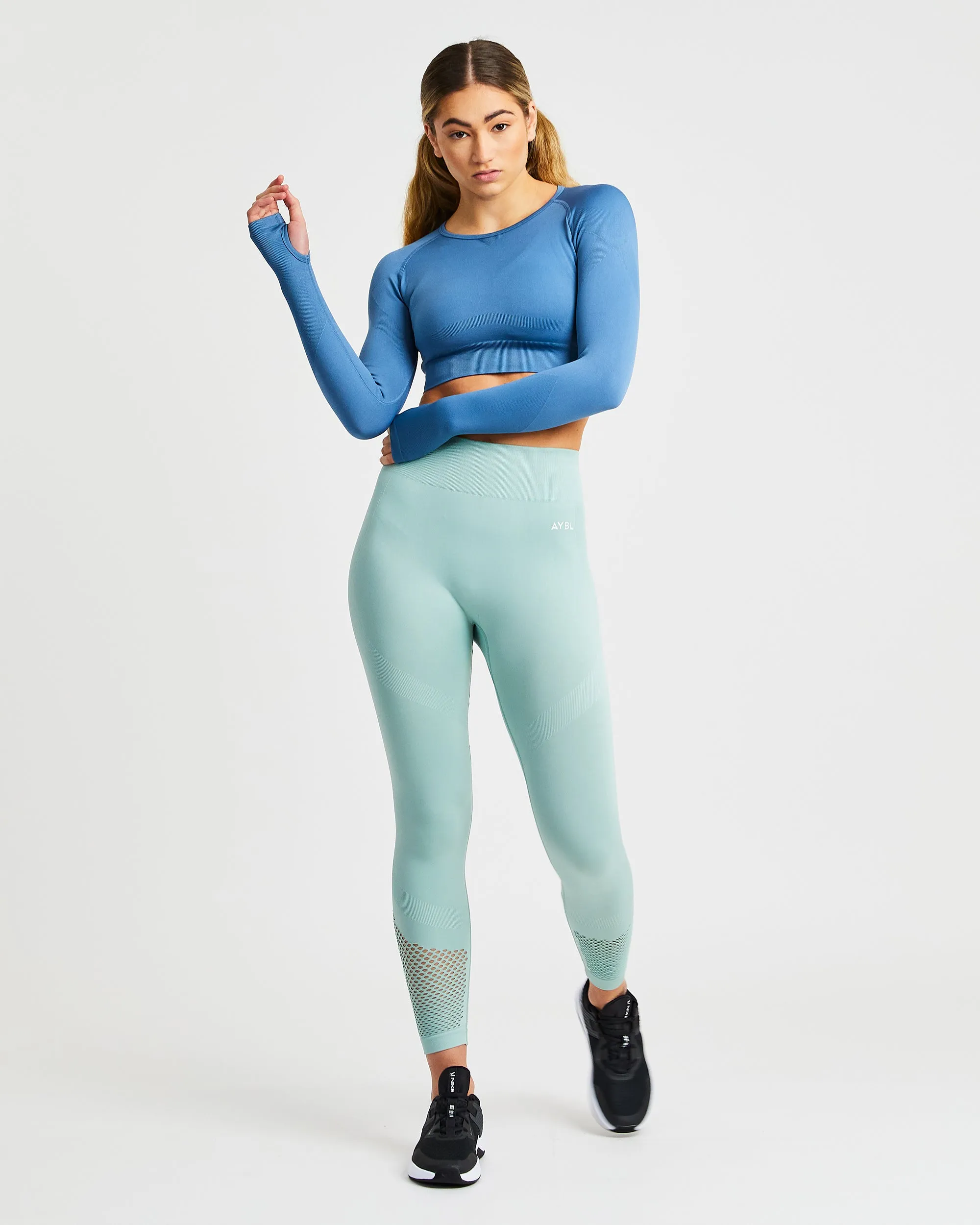 Reform Seamless Long Sleeve Crop Top - Petrol Blue sold by AYBL product image thumbnail 5