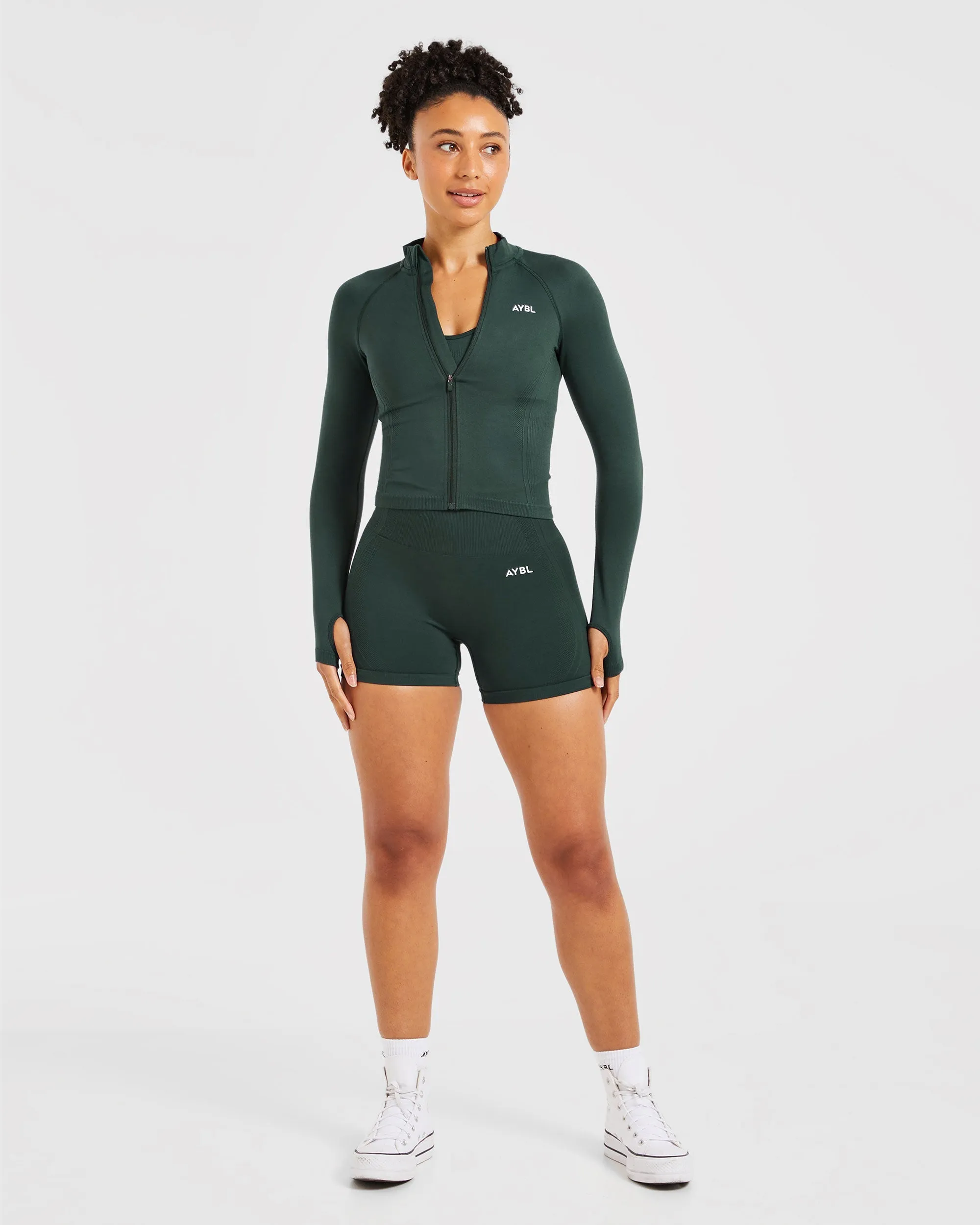 Balance V3 Seamless Zip Jacket - Dark Green sold by AYBL product image thumbnail 3
