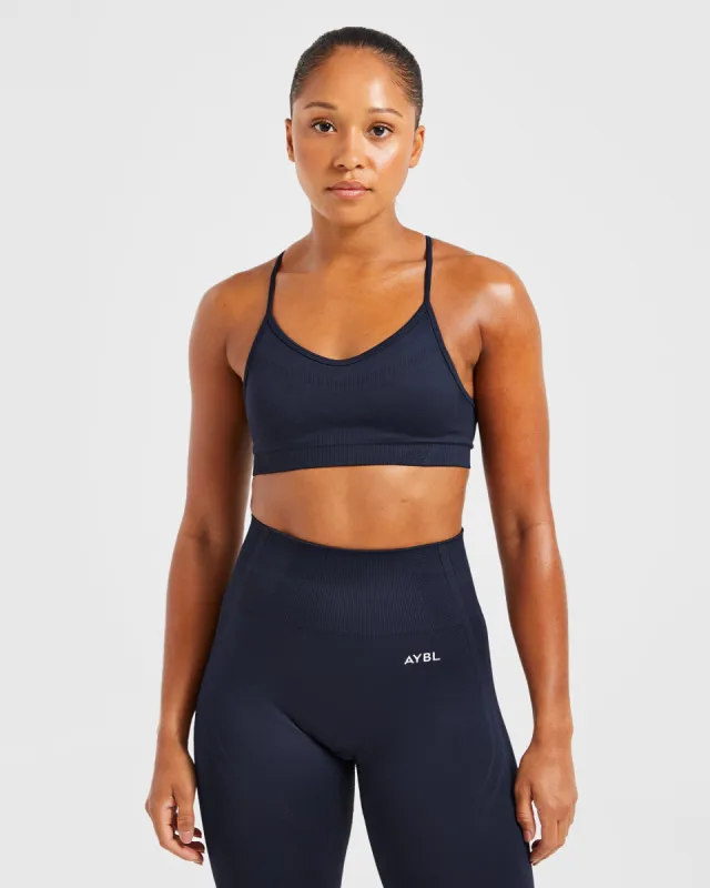 Balance V3 Seamless Strappy Sports Bra - Navy sold by AYBL