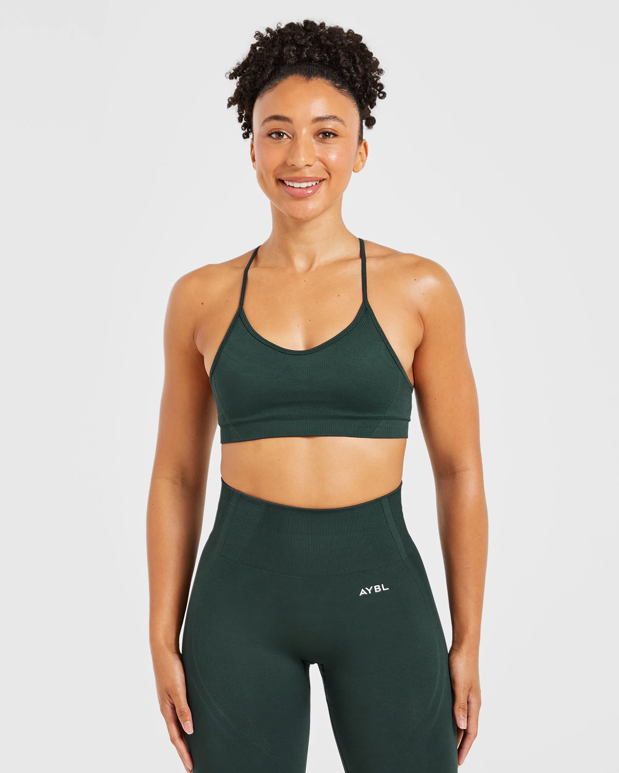 Balance V3 Seamless Strappy Sports Bra - Dark Green sold by AYBL