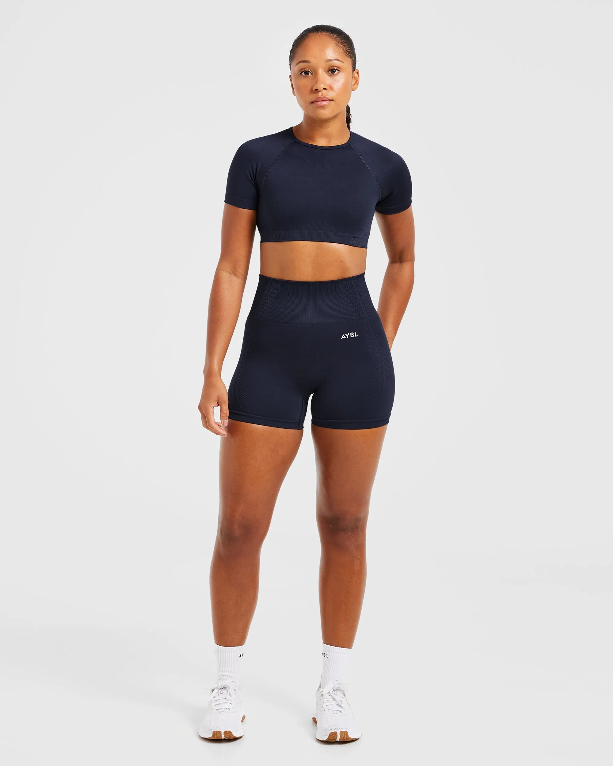 Balance V3 Seamless Crop Top - Navy sold by AYBL product image thumbnail 3