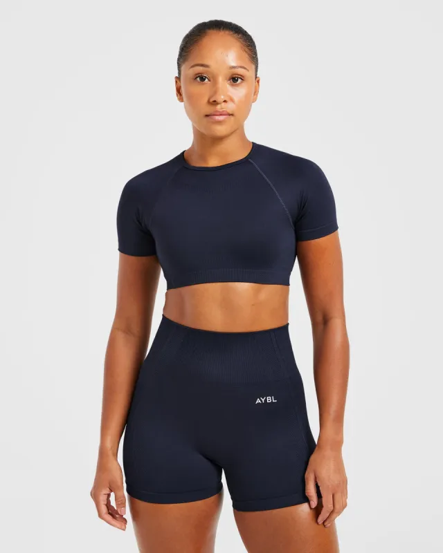 Balance V3 Seamless Crop Top - Navy sold by AYBL