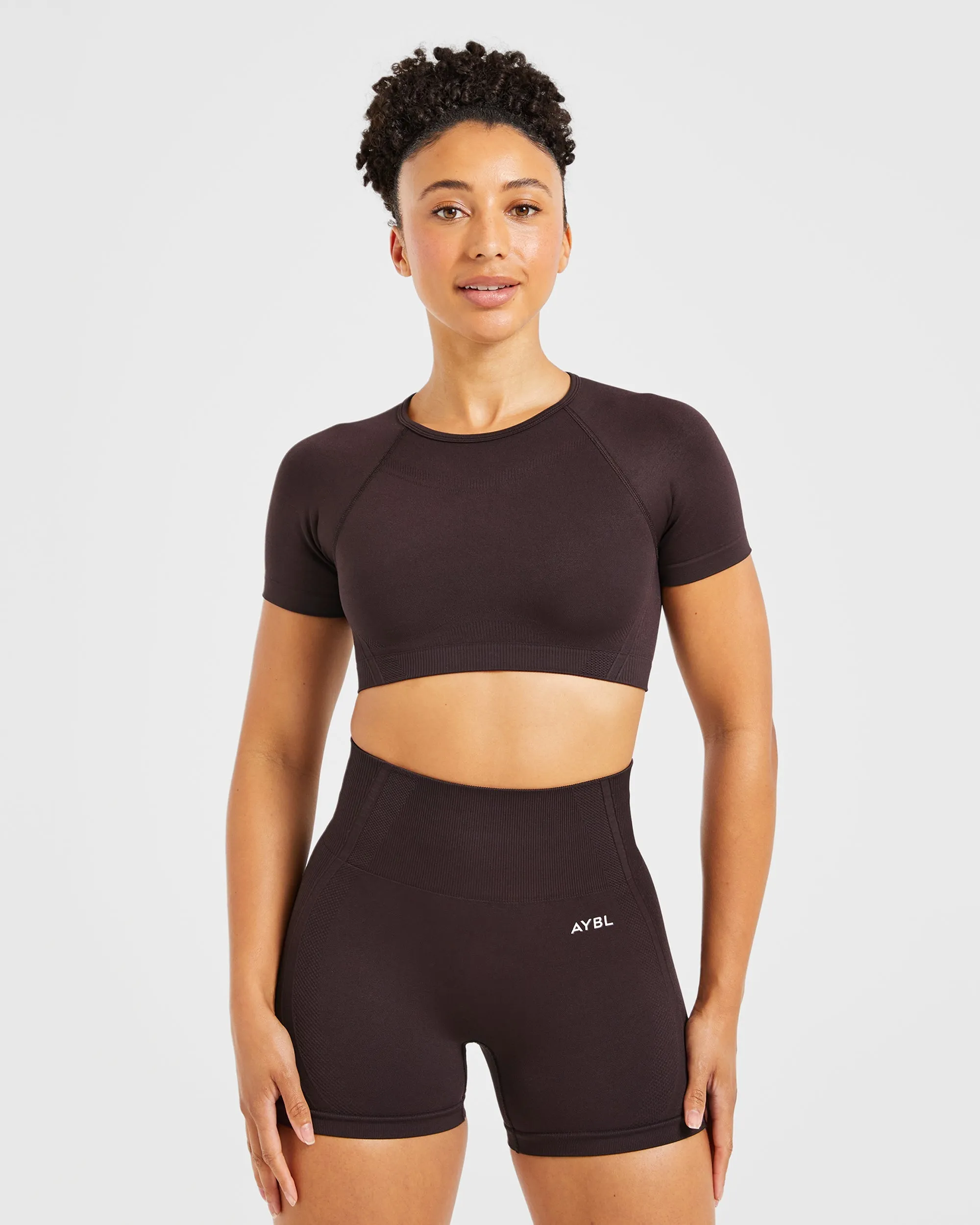 Balance V3 Seamless Crop Top - Dark Brown sold by AYBL