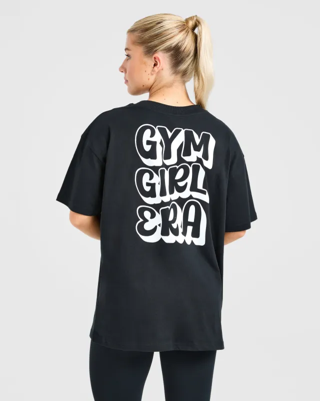 Gym Girl Era Oversized T Shirt - Black sold by AYBL