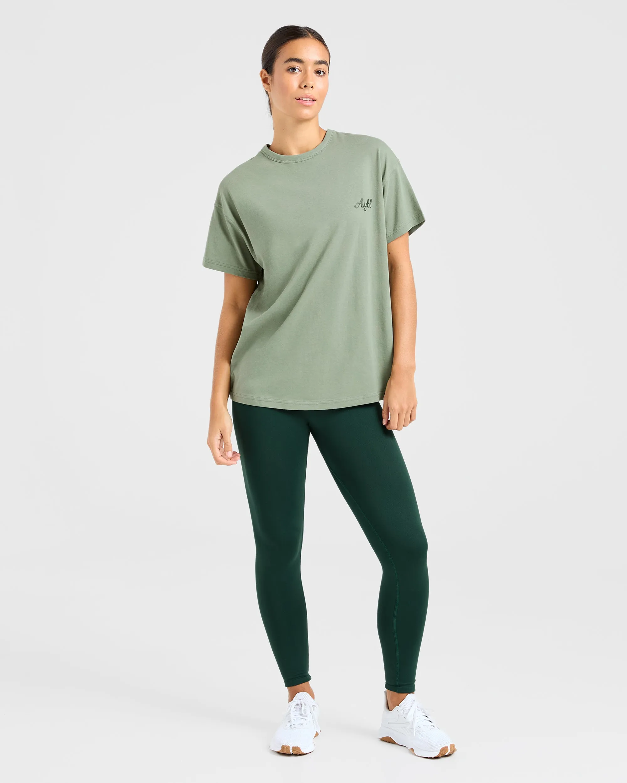 Body Achieve Mind Believe Oversized T Shirt - Green sold by AYBL product image thumbnail 4