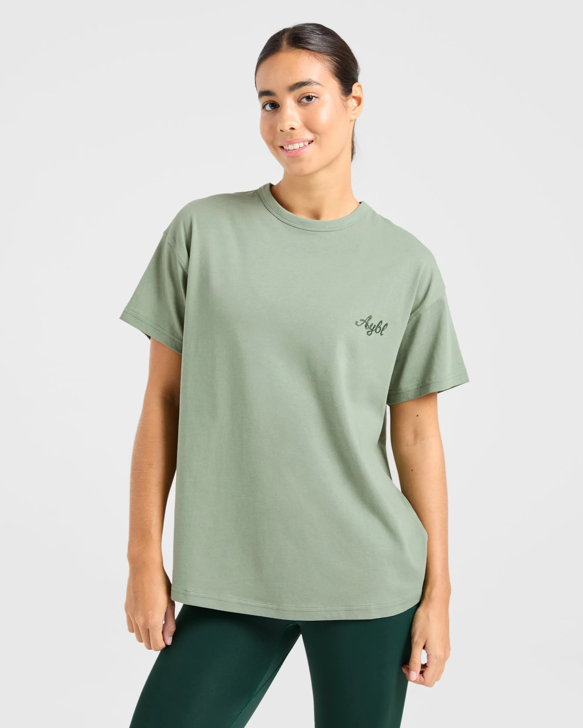 Body Achieve Mind Believe Oversized T Shirt - Green sold by AYBL product image thumbnail 2