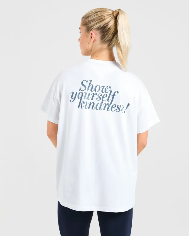 Show Yourself Kindness Oversized T Shirt - Off White/Slate sold by AYBL