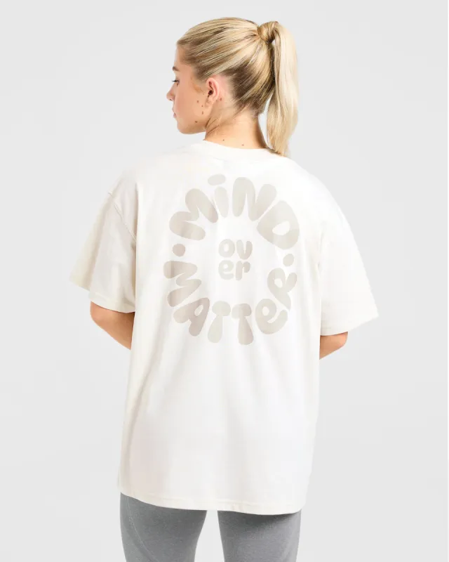 Mind Over Matter V2 Oversized T Shirt - Beige/Brown sold by AYBL