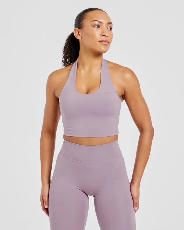 Staple Halterneck Crop Top - Mauve Purple sold by AYBL