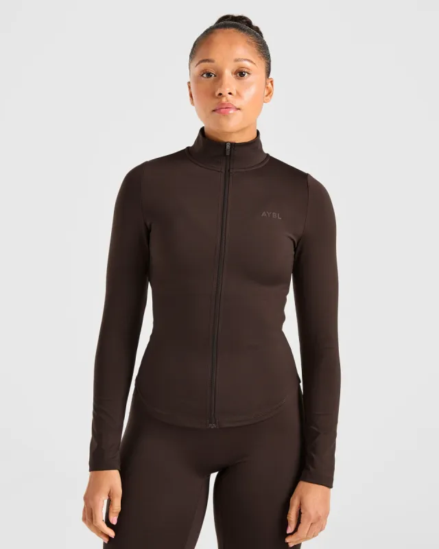 Sculpt Zip Jacket - Deep Cocoa Brown sold by AYBL