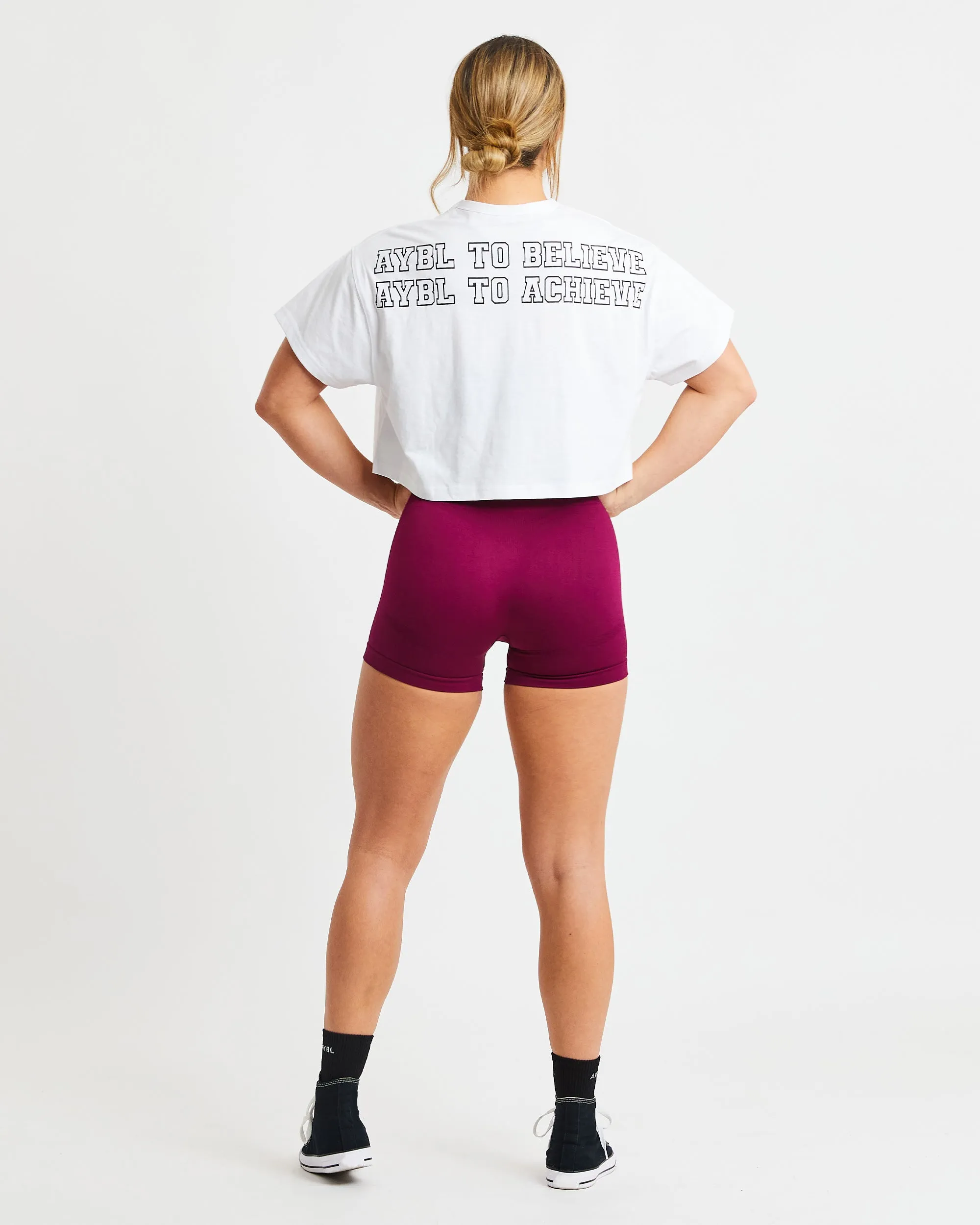 Slogan Oversized Crop T Shirt - White sold by AYBL product image thumbnail 4