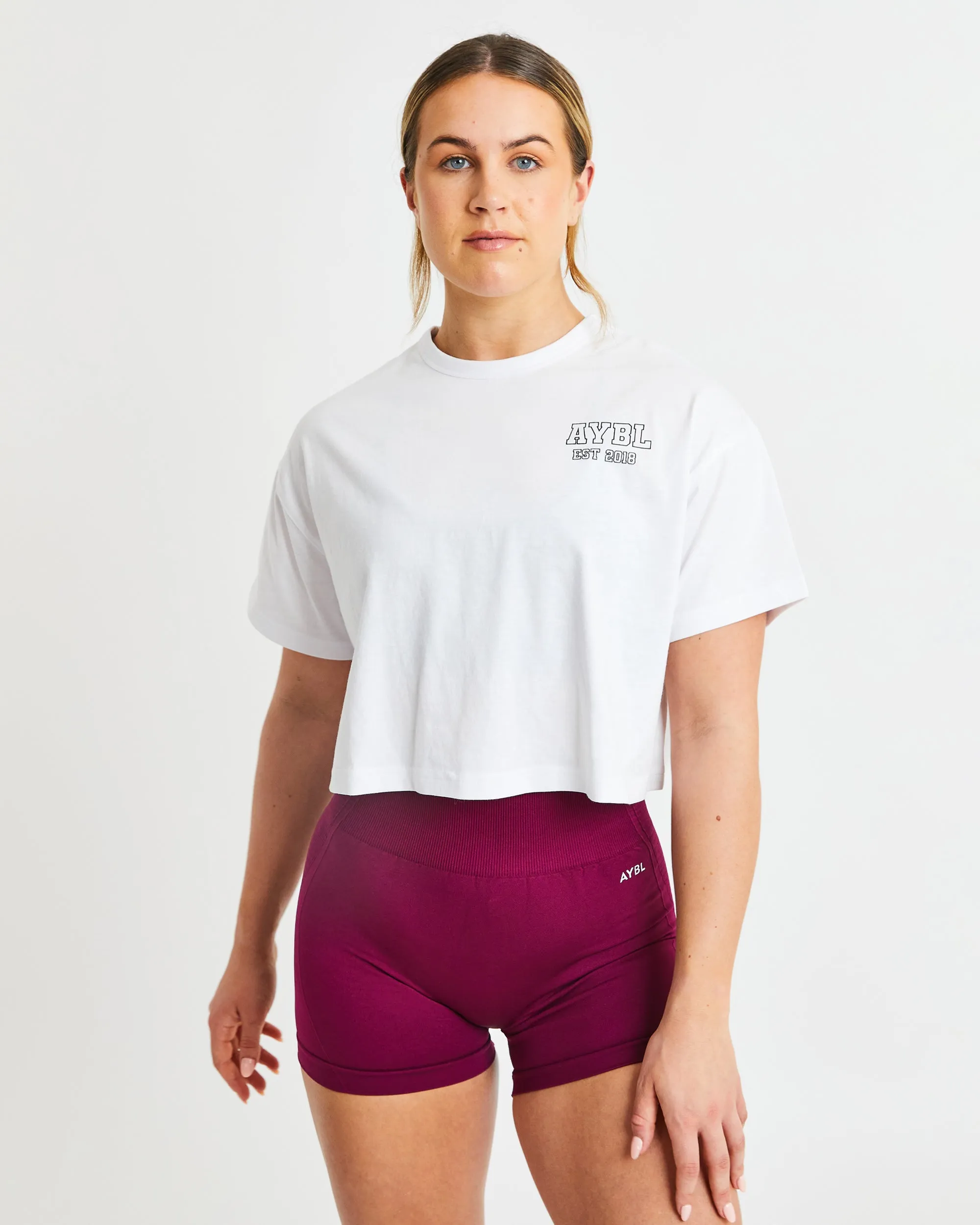 Slogan Oversized Crop T Shirt - White sold by AYBL product image thumbnail 2