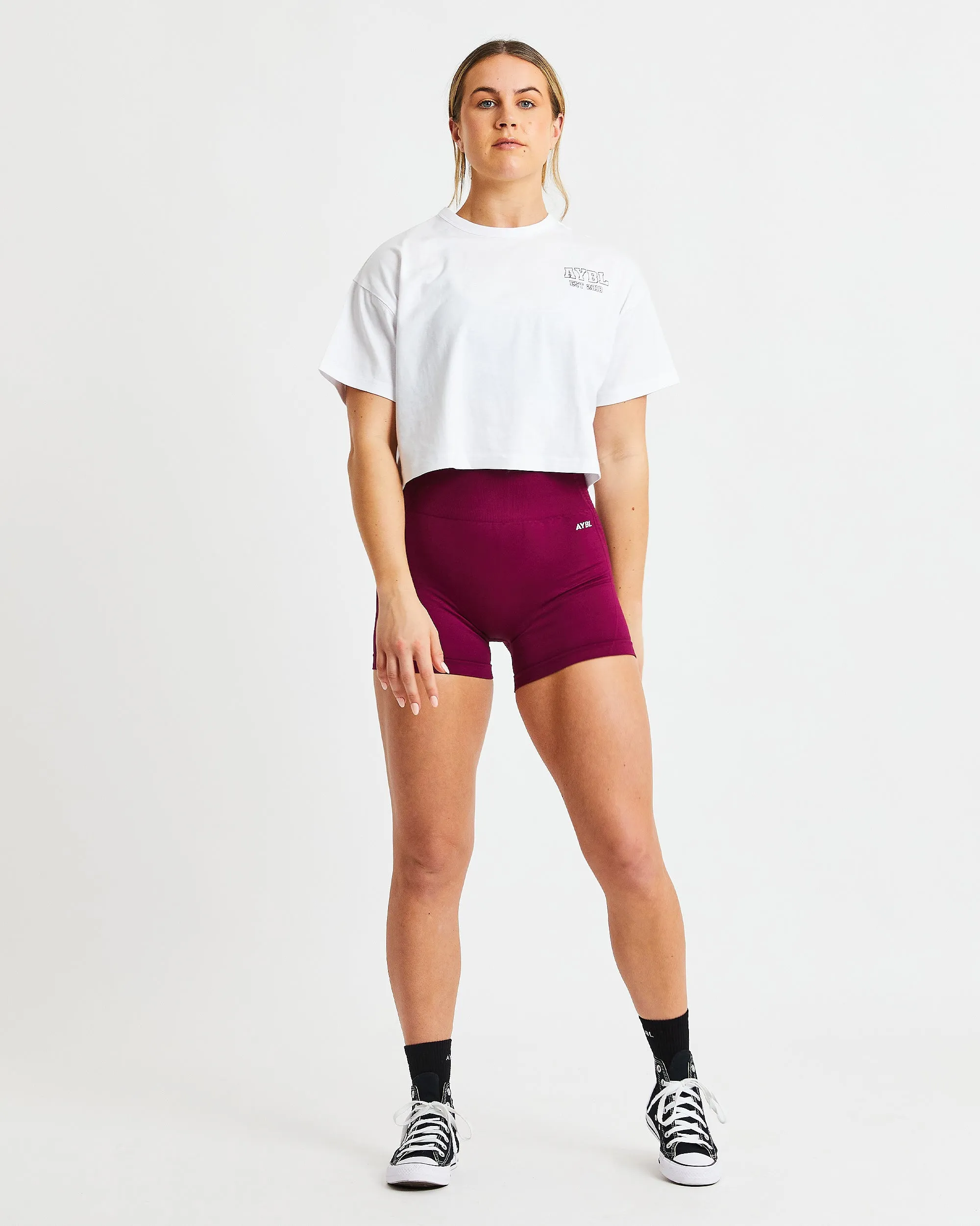 Slogan Oversized Crop T Shirt - White sold by AYBL product image thumbnail 3