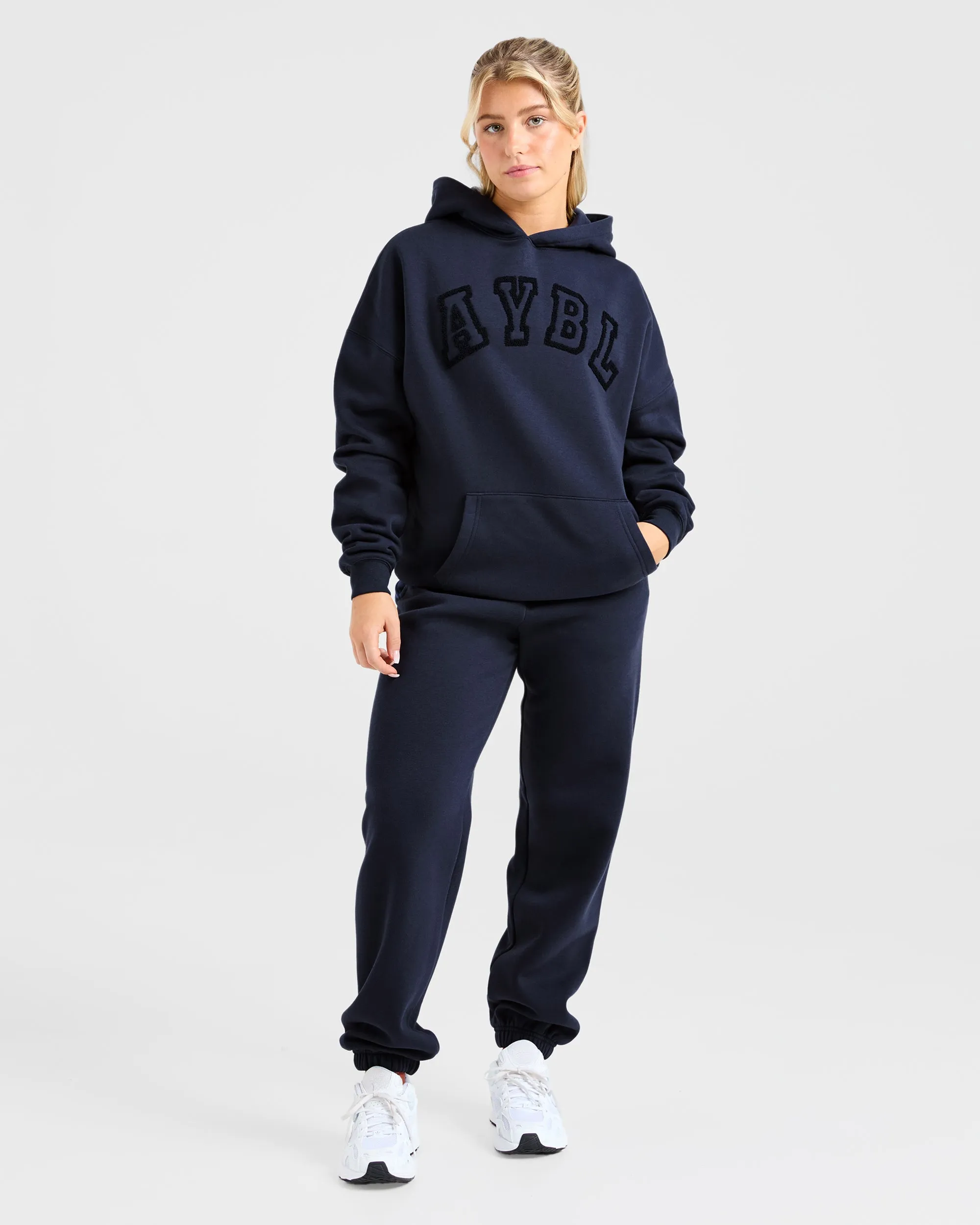 Varsity Oversized Outline Hoodie - Navy sold by AYBL product image thumbnail 3