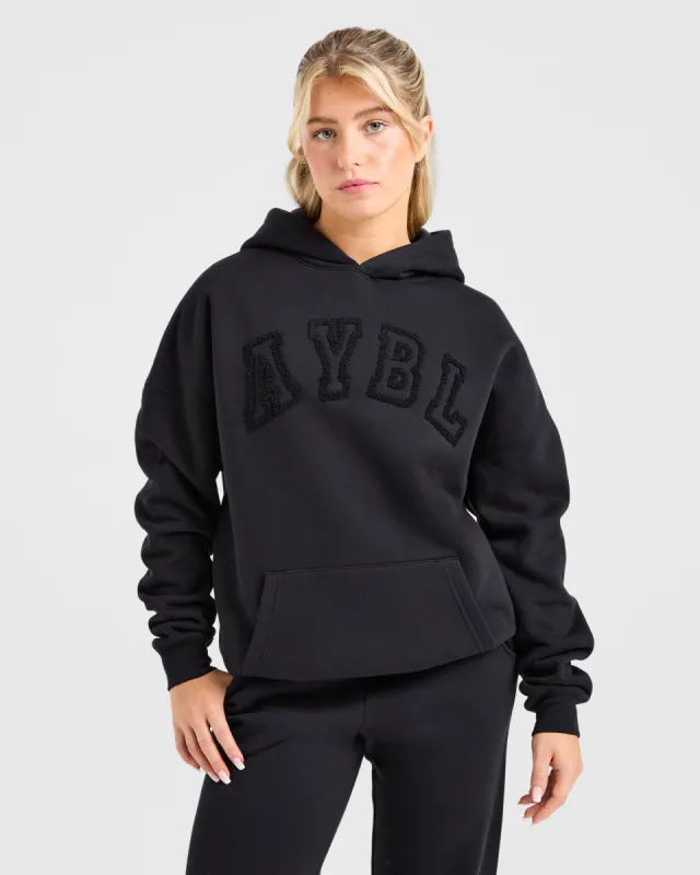 Varsity Oversized Outline Hoodie - Black sold by AYBL