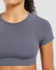 Adapt Seamless Crop Top - Slate sold by AYBL