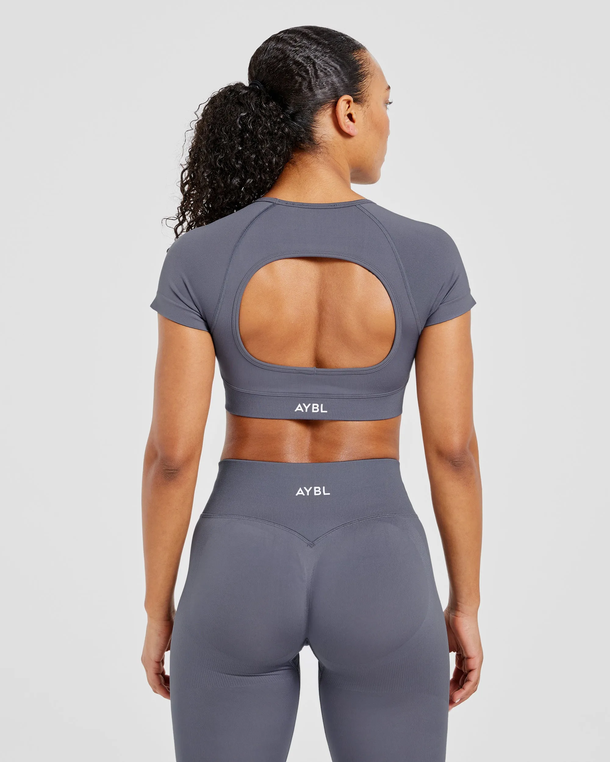 Adapt Seamless Crop Top - Slate sold by AYBL product image thumbnail 2