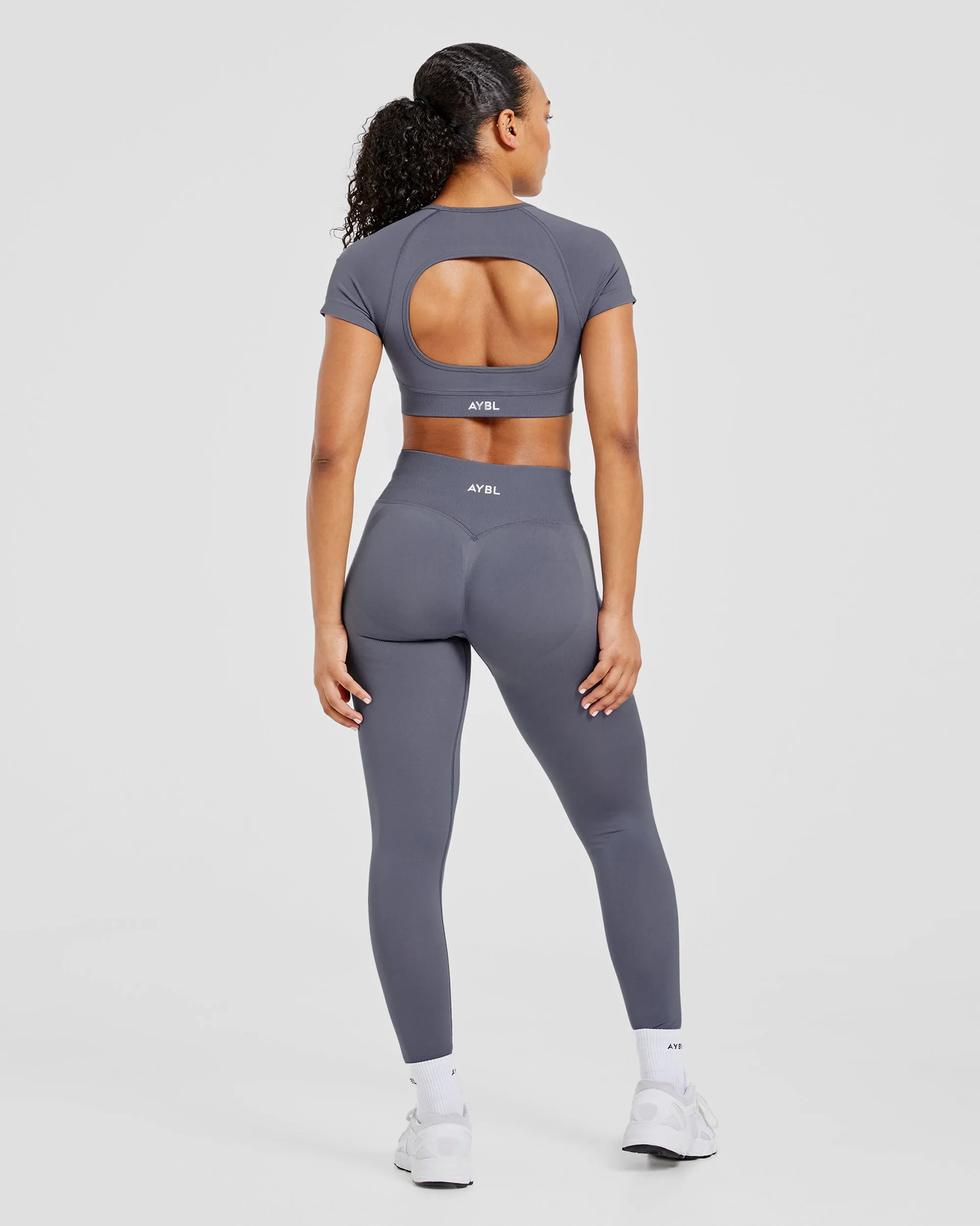 Adapt Seamless Crop Top - Slate sold by AYBL product image thumbnail 4