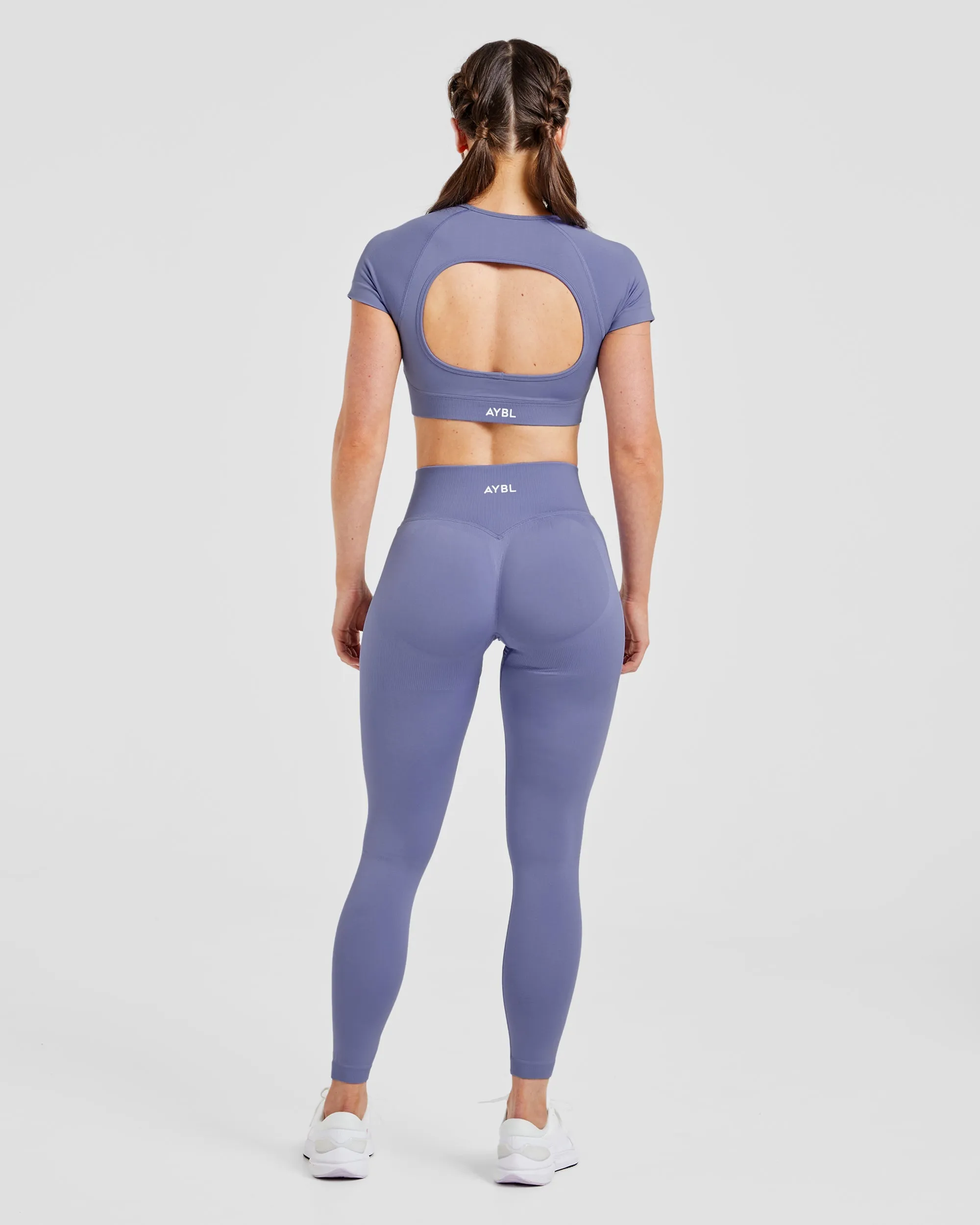 Adapt Seamless Crop Top - Iris Blue sold by AYBL product image thumbnail 4