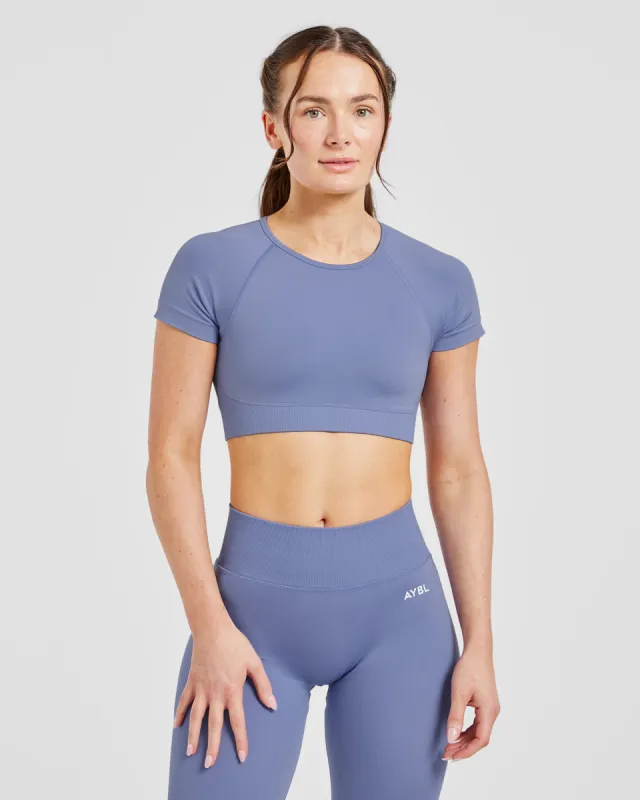 Adapt Seamless Crop Top - Iris Blue sold by AYBL