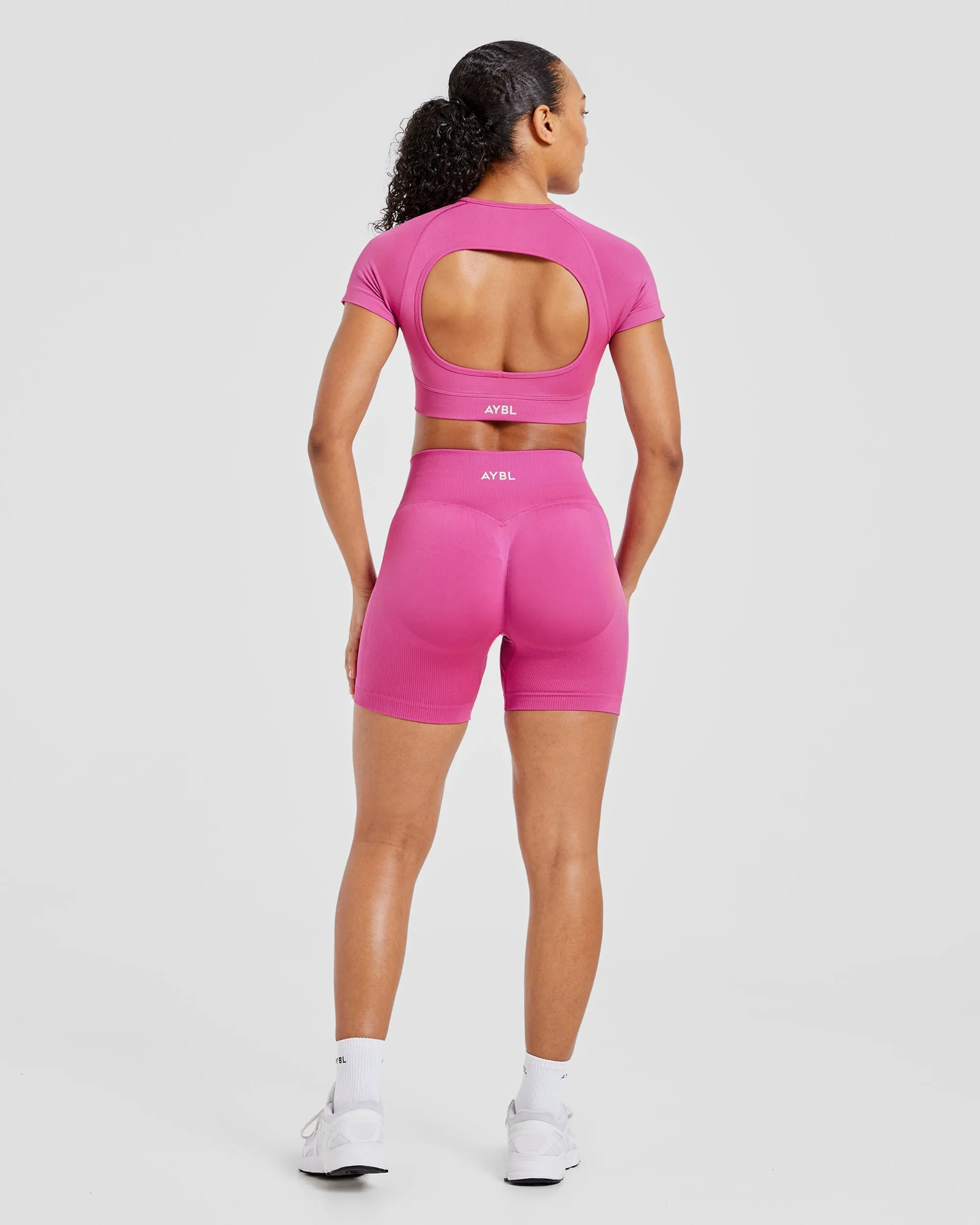 Adapt Seamless Crop Top - Pink sold by AYBL product image thumbnail 4