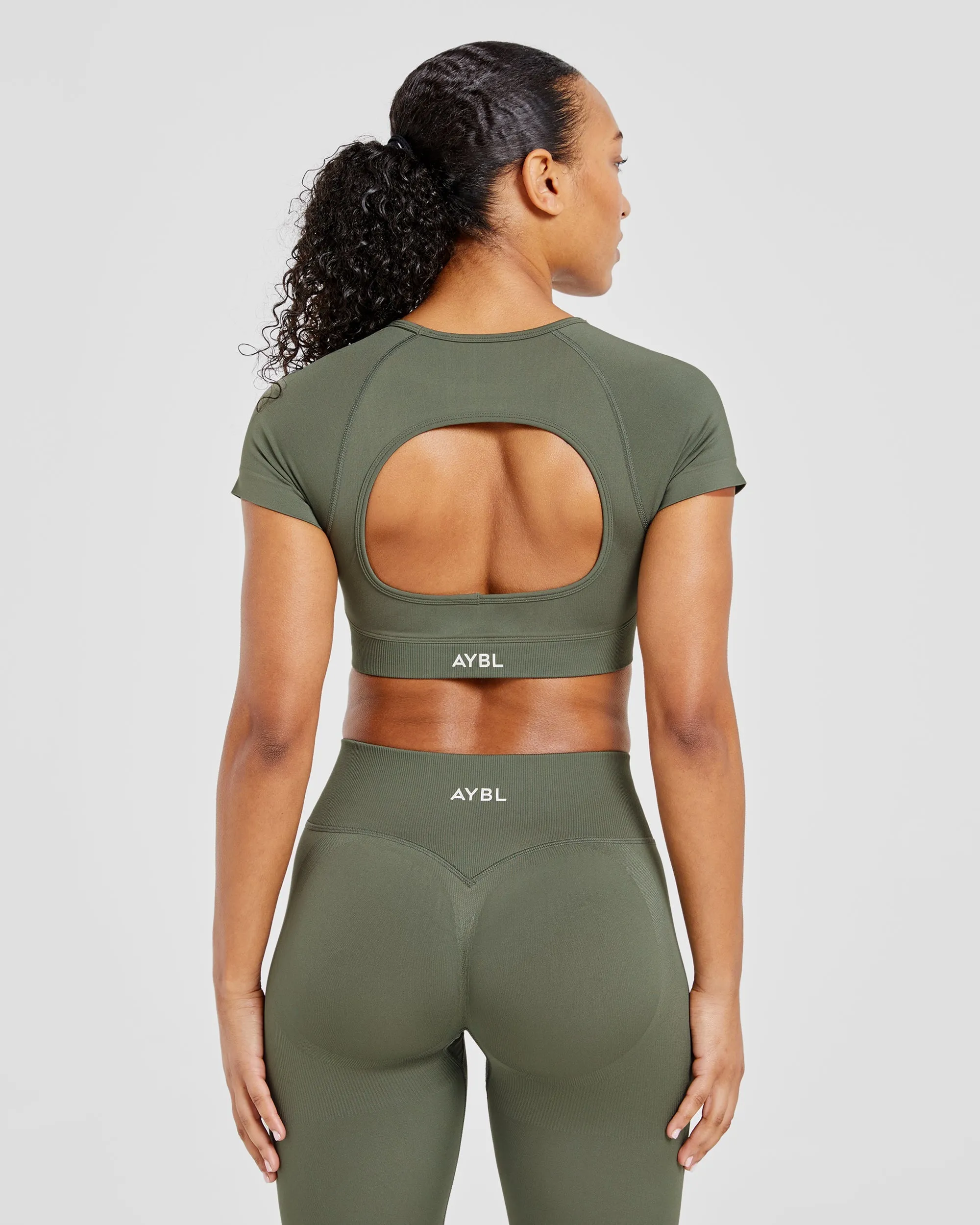 Adapt Seamless Crop Top - Green sold by AYBL product image thumbnail 2