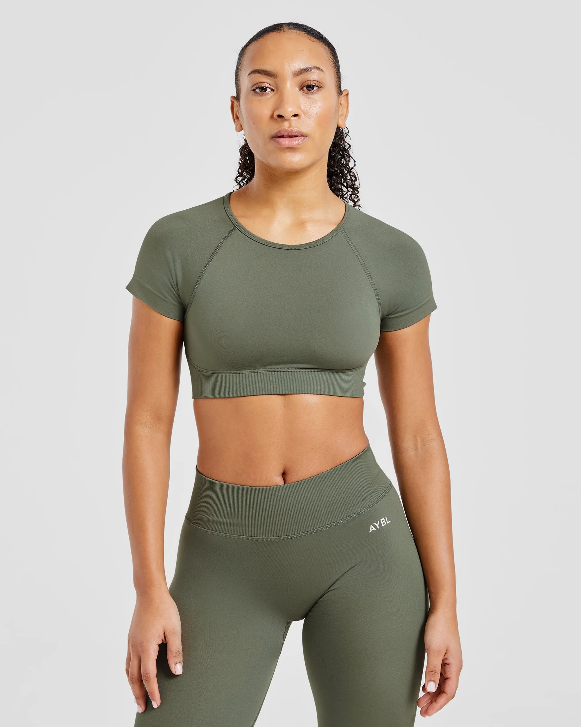 Adapt Seamless Crop Top - Green sold by AYBL
