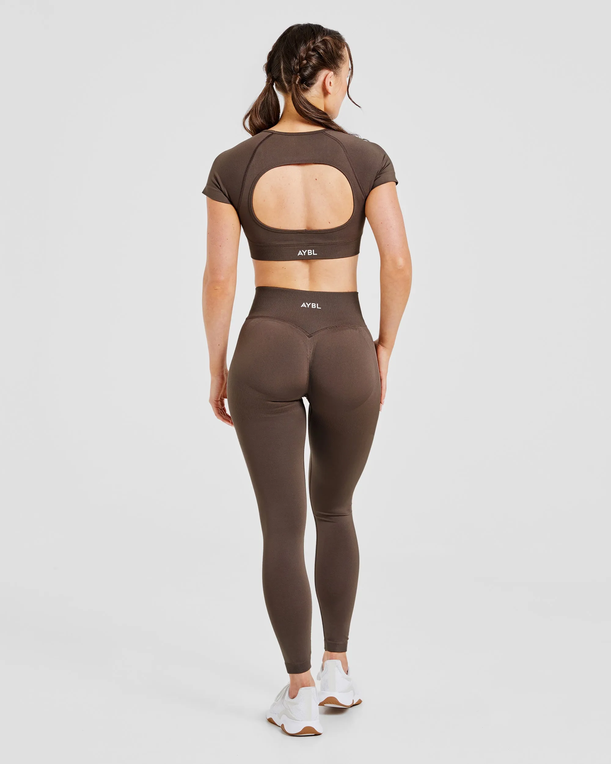 Adapt Seamless Crop Top - Brown sold by AYBL product image thumbnail 4