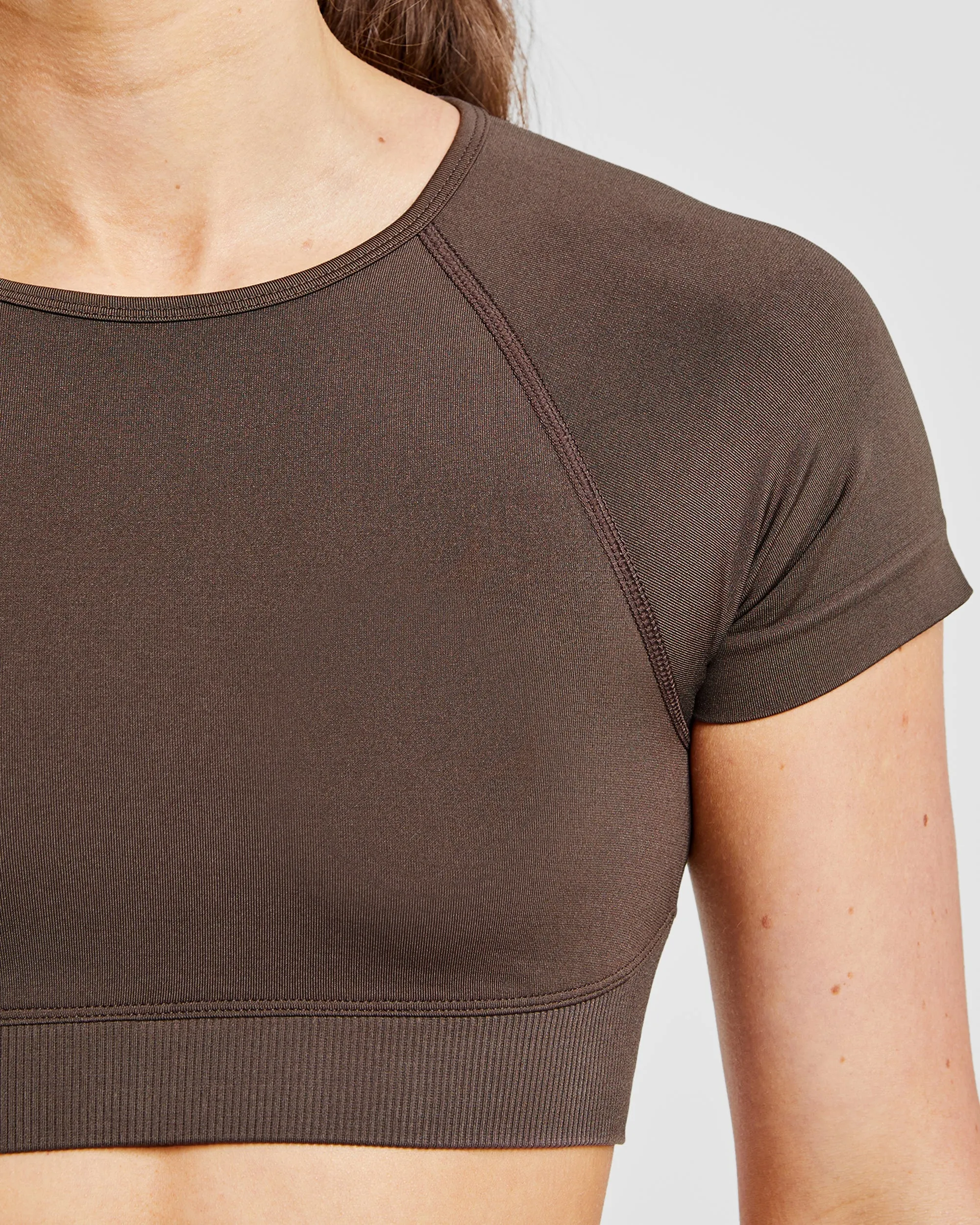 Adapt Seamless Crop Top - Brown sold by AYBL product image thumbnail 5