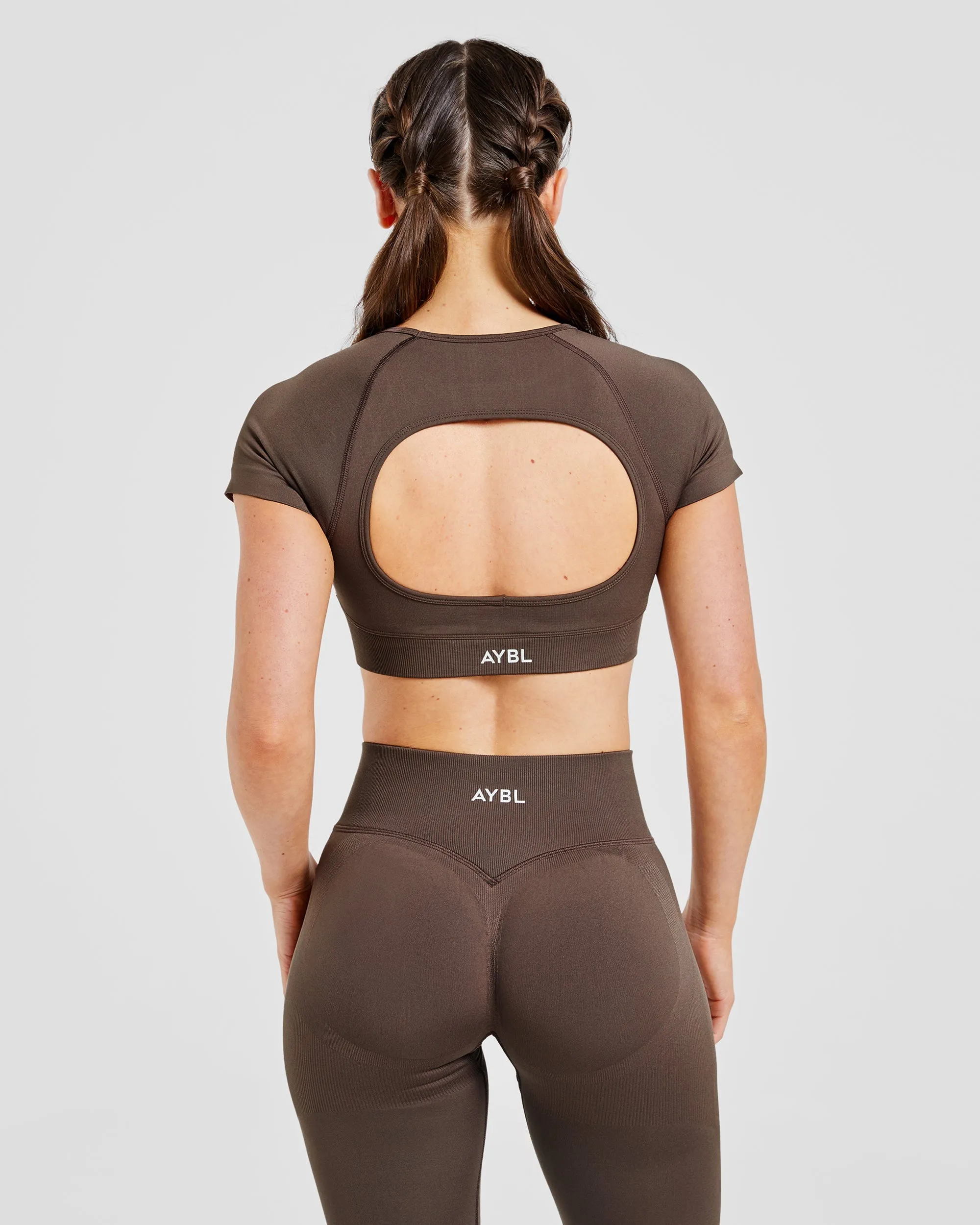 Adapt Seamless Crop Top - Brown sold by AYBL product image thumbnail 2