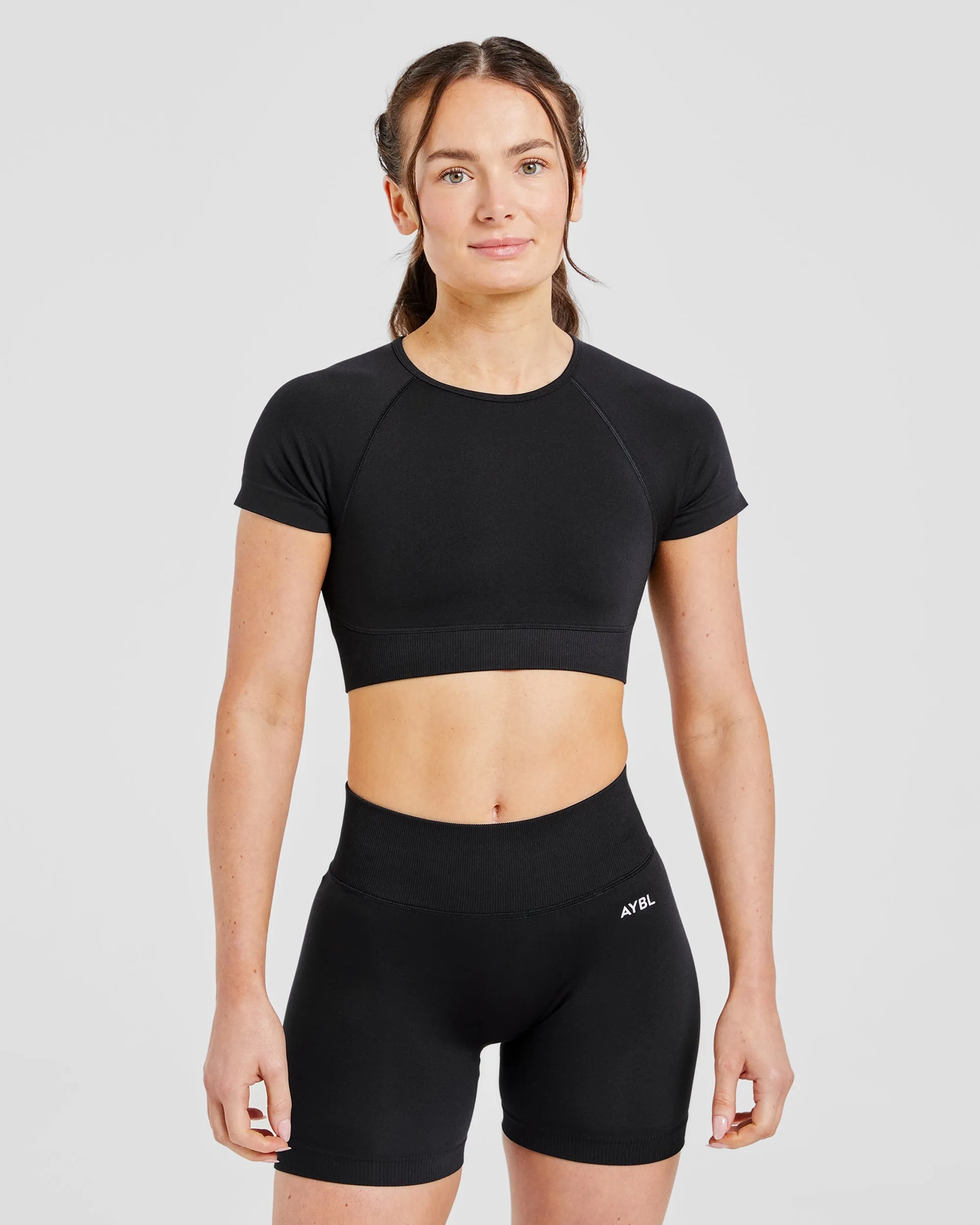 Adapt Seamless Crop Top - Black sold by AYBL
