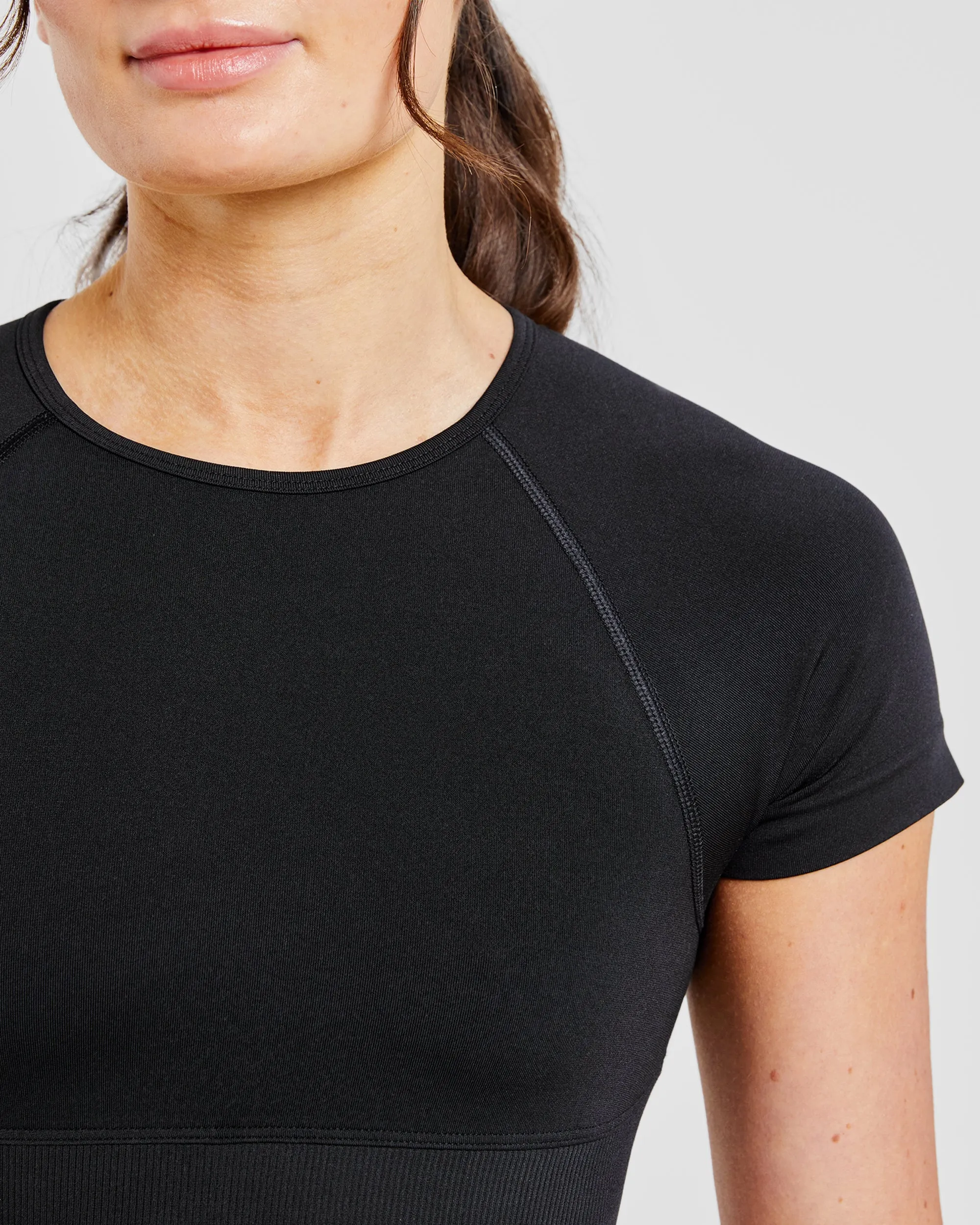 Adapt Seamless Crop Top - Black sold by AYBL product image thumbnail 5