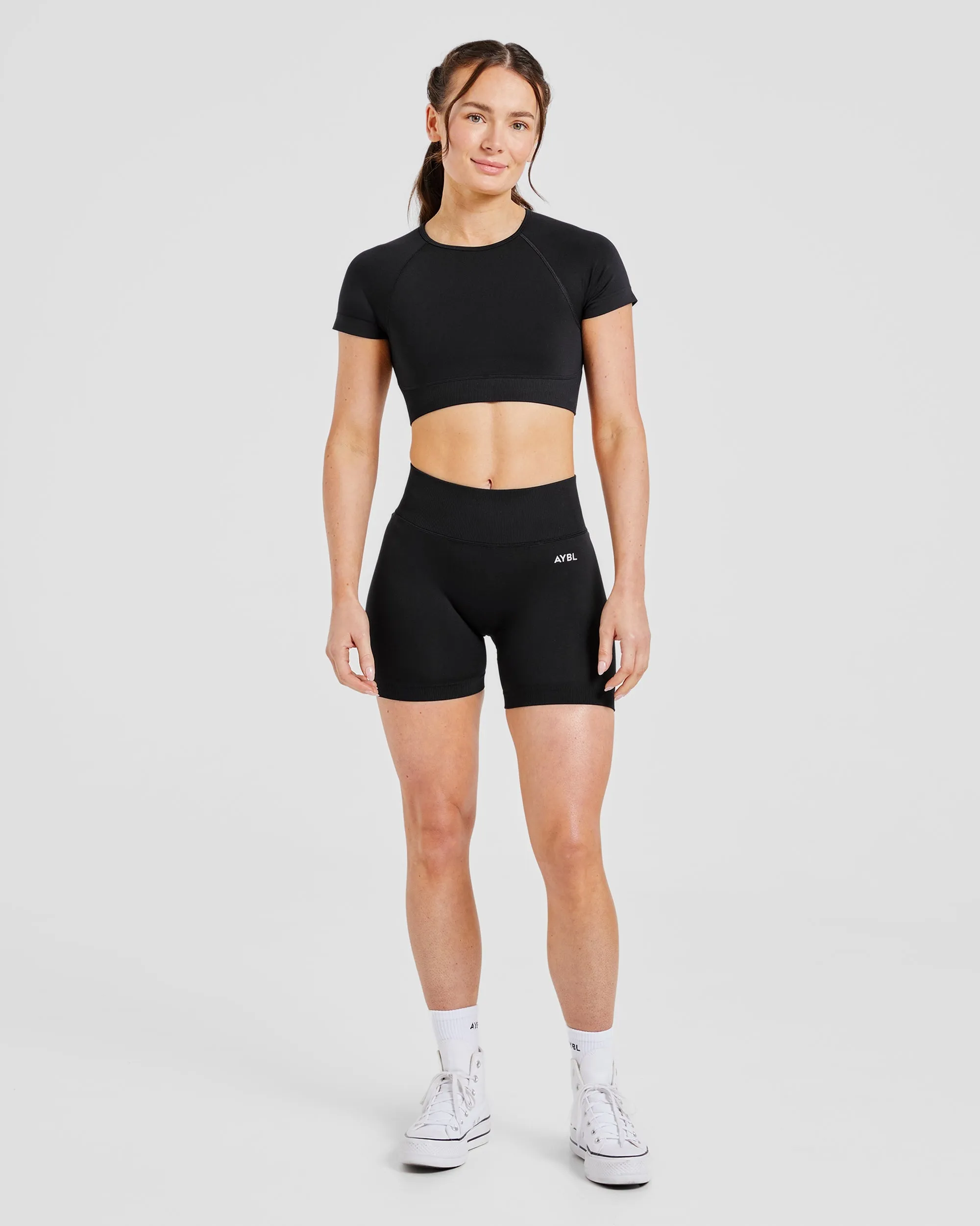 Adapt Seamless Crop Top - Black sold by AYBL product image thumbnail 3